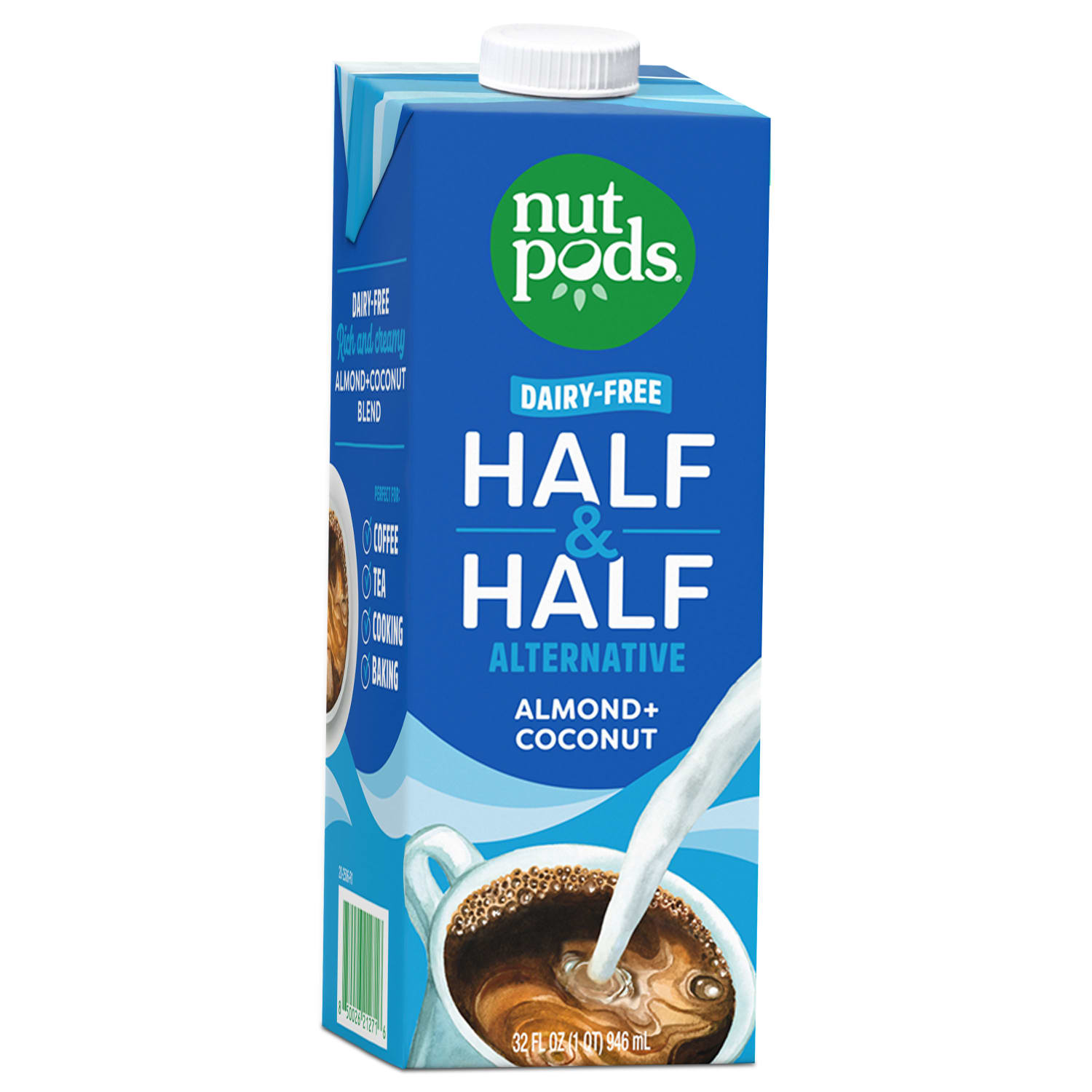 Nutpods Unsweetened Non-Dairy Half & Half Creamer, 32 fl oz carton - Image 5