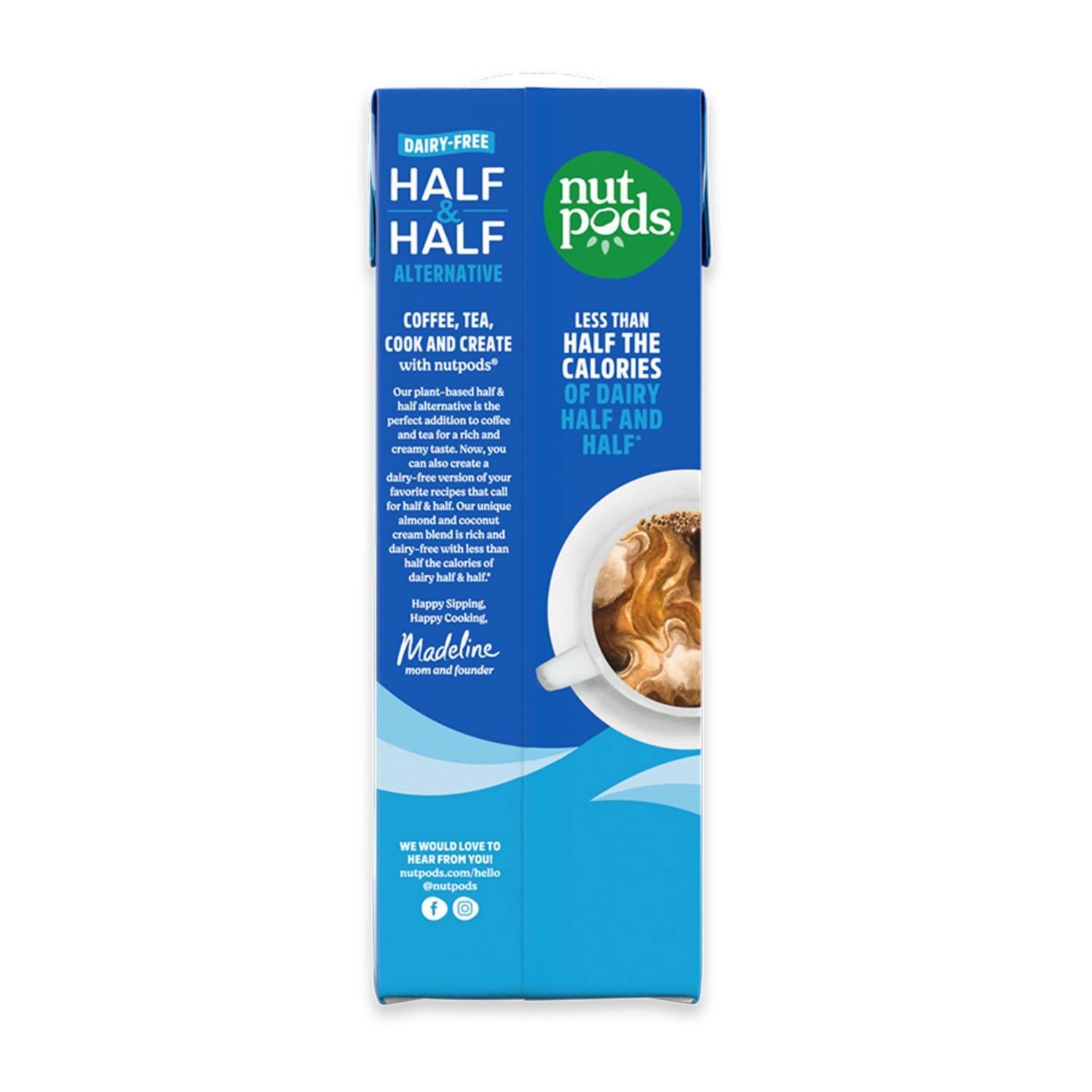 Nutpods Unsweetened Non-Dairy Half & Half Creamer, 32 fl oz carton - Image 6