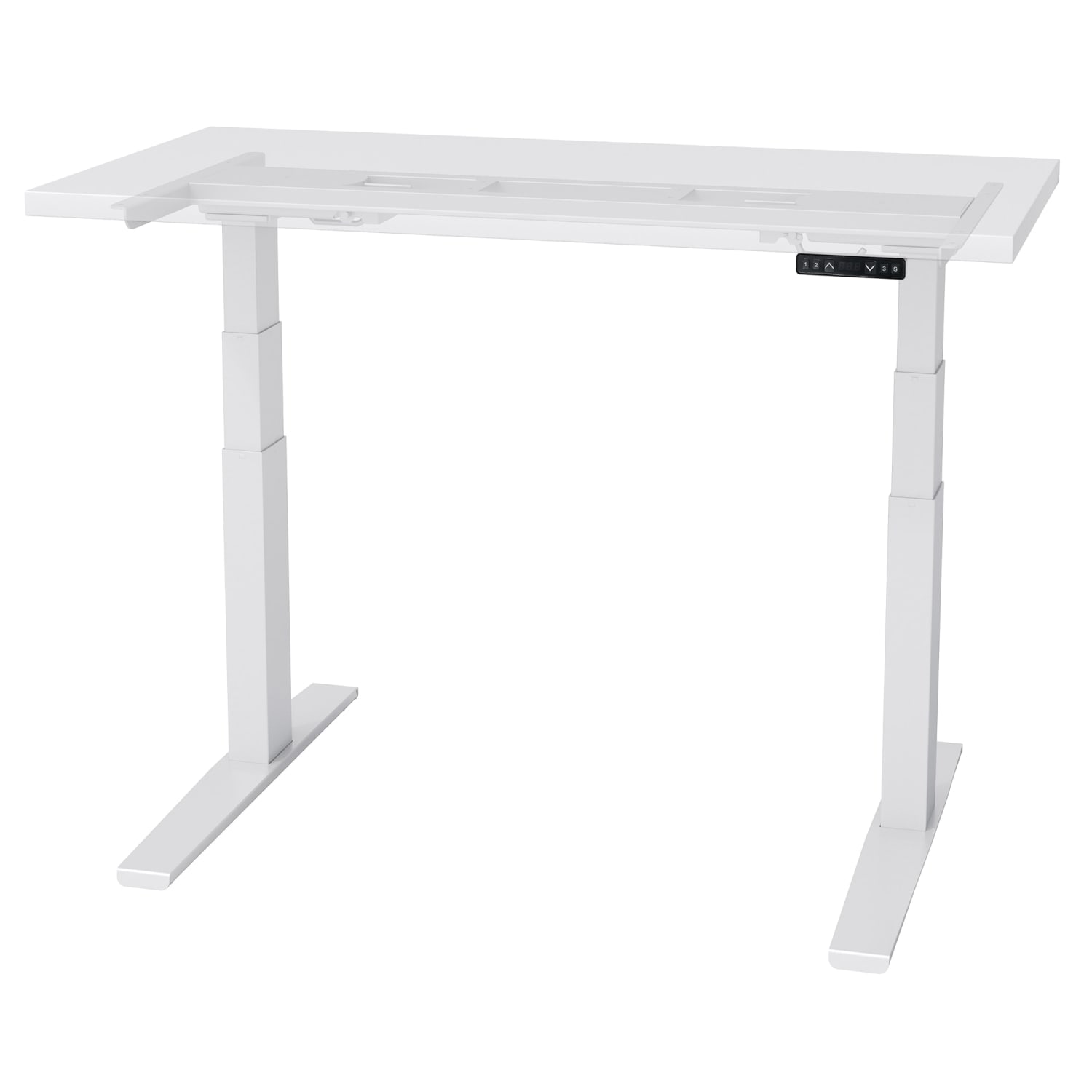 Fellowes Victory LX 2-Leg Electric Steel Table Base With Memory Height Settings, 47-1/2inH x 36inW x 30inD, White