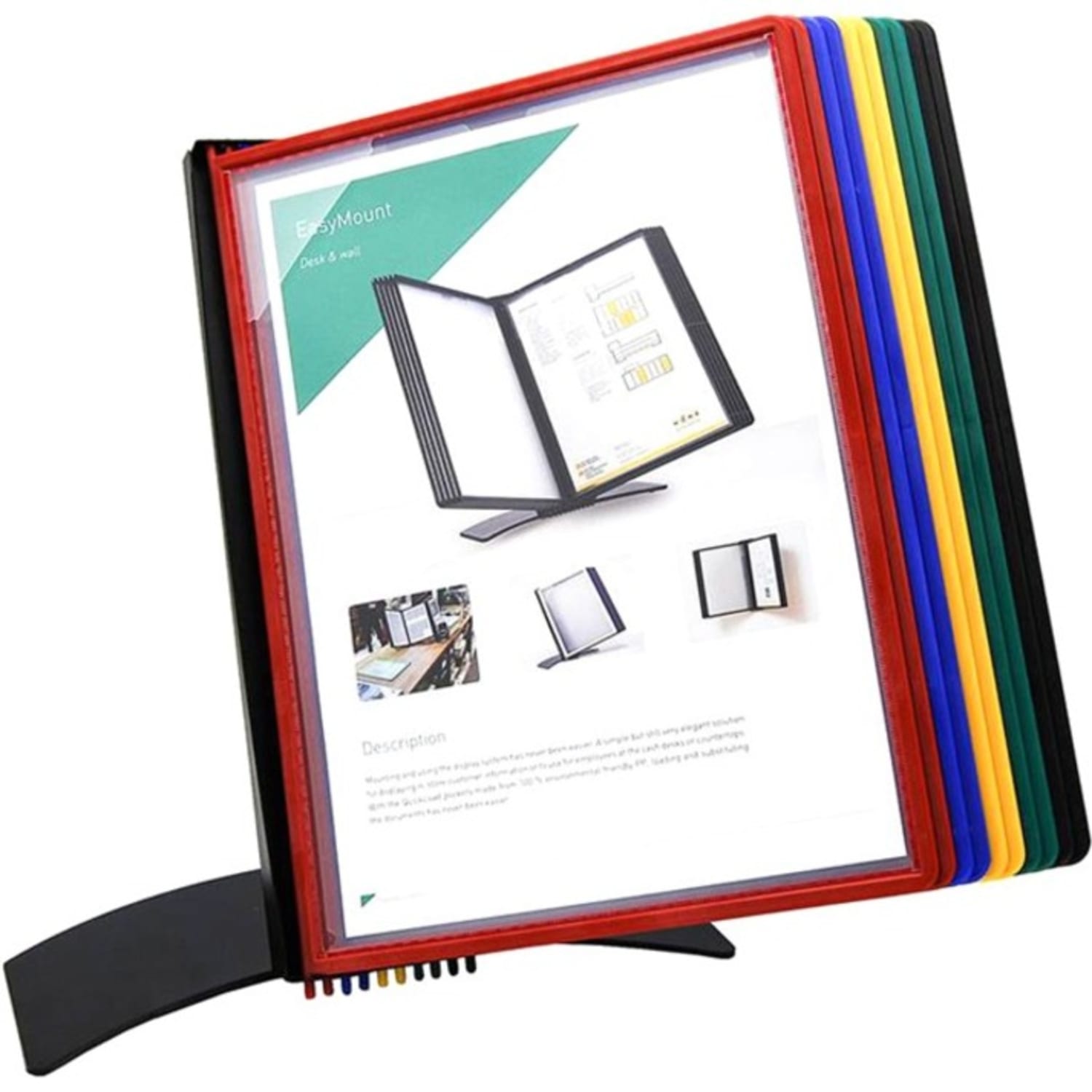 Tarifold EZD791 10-Panel Easy-Load Desktop Reference System, 15inH x 15inW x 16inD, Multicolor - Image 6