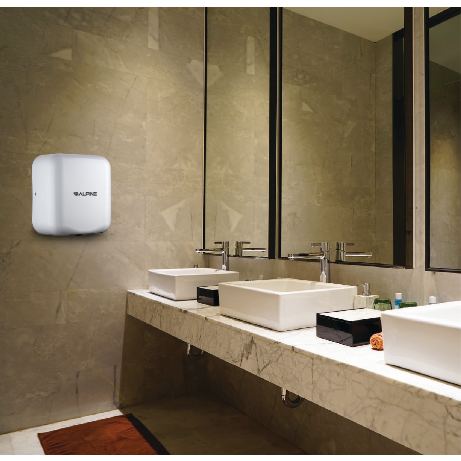 Alpine Industries Hemlock Commercial Automatic High-Speed Electric Hand Dryers, White, Pack Of 2 Dryers - Image 4