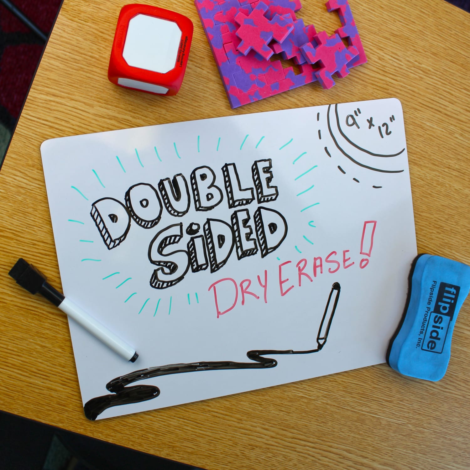 Flipside Products 2-Sided Dry-Erase Marker Boards, 9-1/2in x 12in, White, Class Pack Of 24 Boards - Image 3
