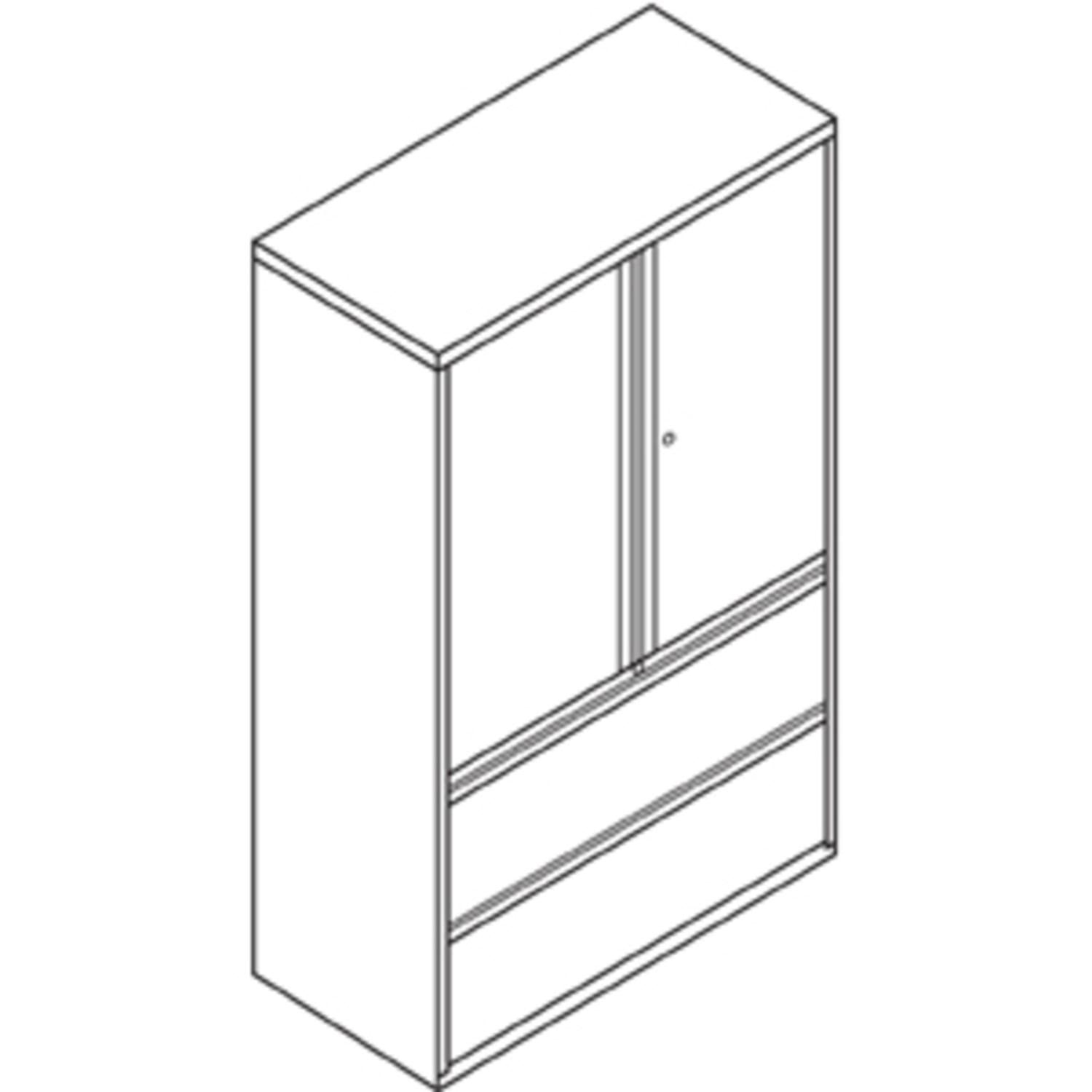 HON 800 Series Storage Cabinet With Lateral File, 42inW, Charcoal - Image 3