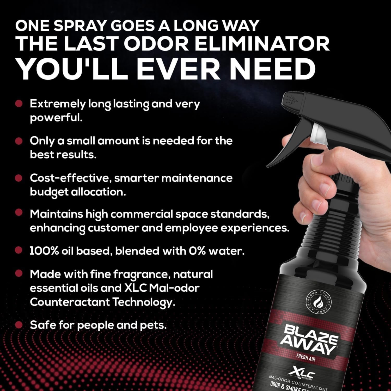 Blaze Away XLC Industrial-Grade Odor Eliminator Spray, Fresh Air Scent, 16 Oz, Total Qty 6 - Image 5