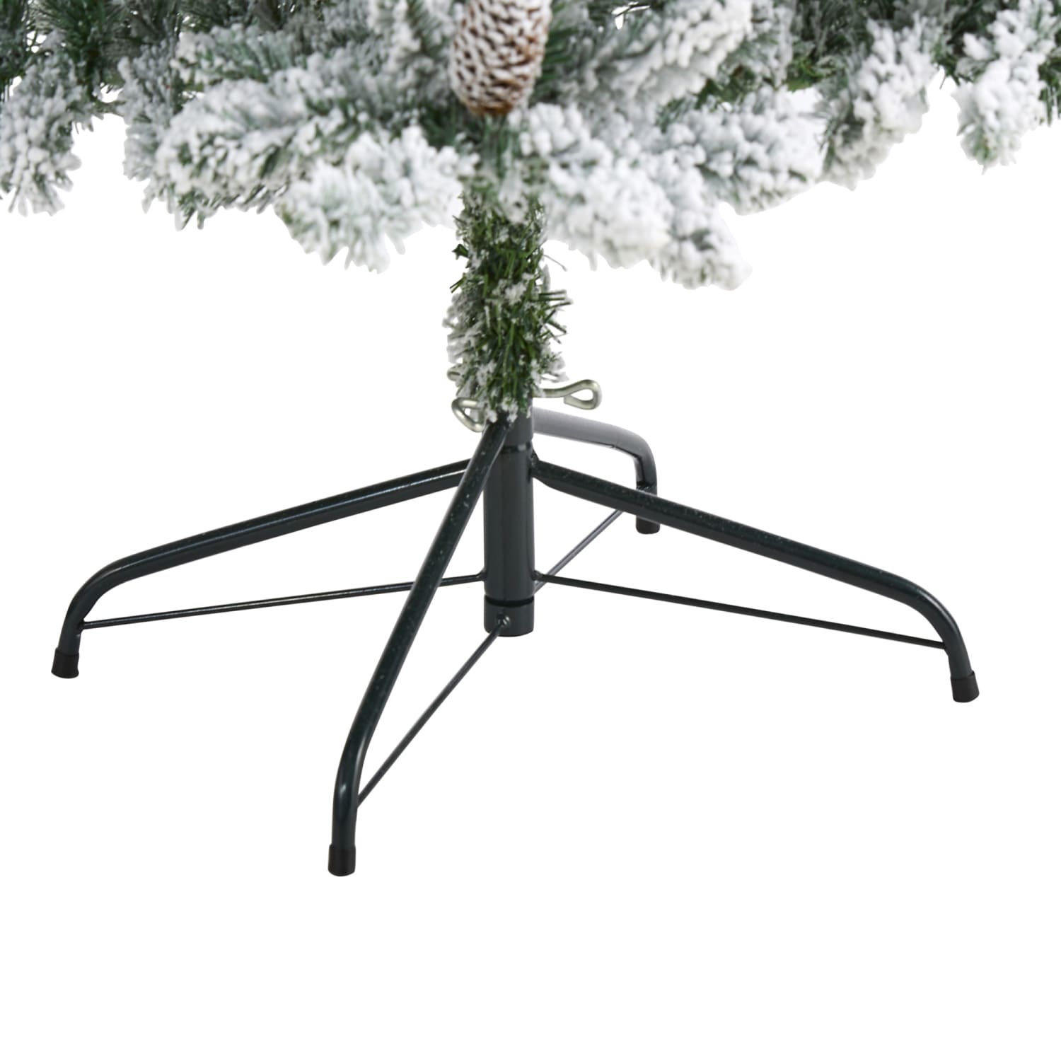 Nearly Natural Flocked Livingston Fir 72inH Artificial Christmas Tree With Pine Cones And Bendable Branches, 72inH x 38inW x 38inD, Green - Image 5