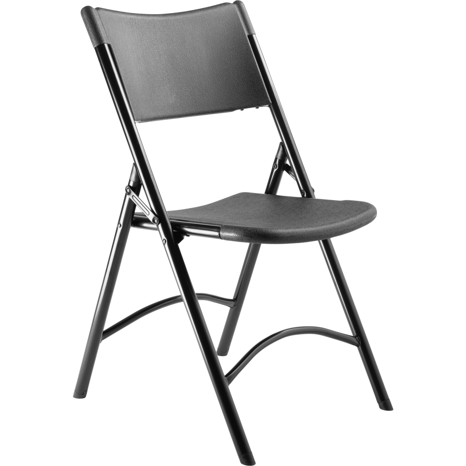 National Public Seating 600 Series Heavy-Duty Plastic Folding Chairs, Black, Set Of 4 Chairs - Image 3