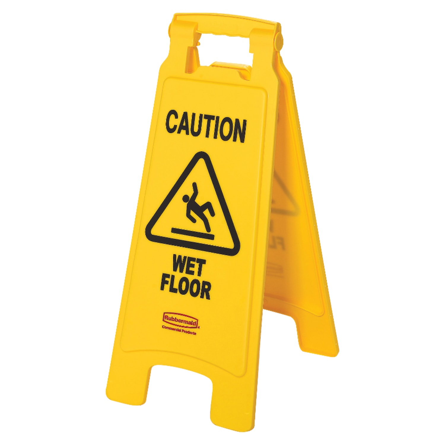 Rubbermaid Caution Wet Floor Safety Sign, 25in x 11in, Yellow