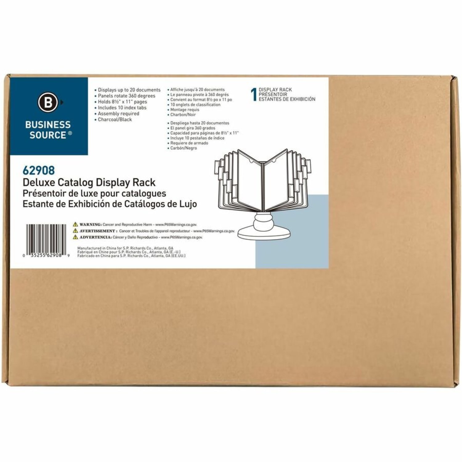 Business Source Deluxe Catalog Display Rack - Support Letter 8.50in x 11in Media - Black - 1 Each - Image 5