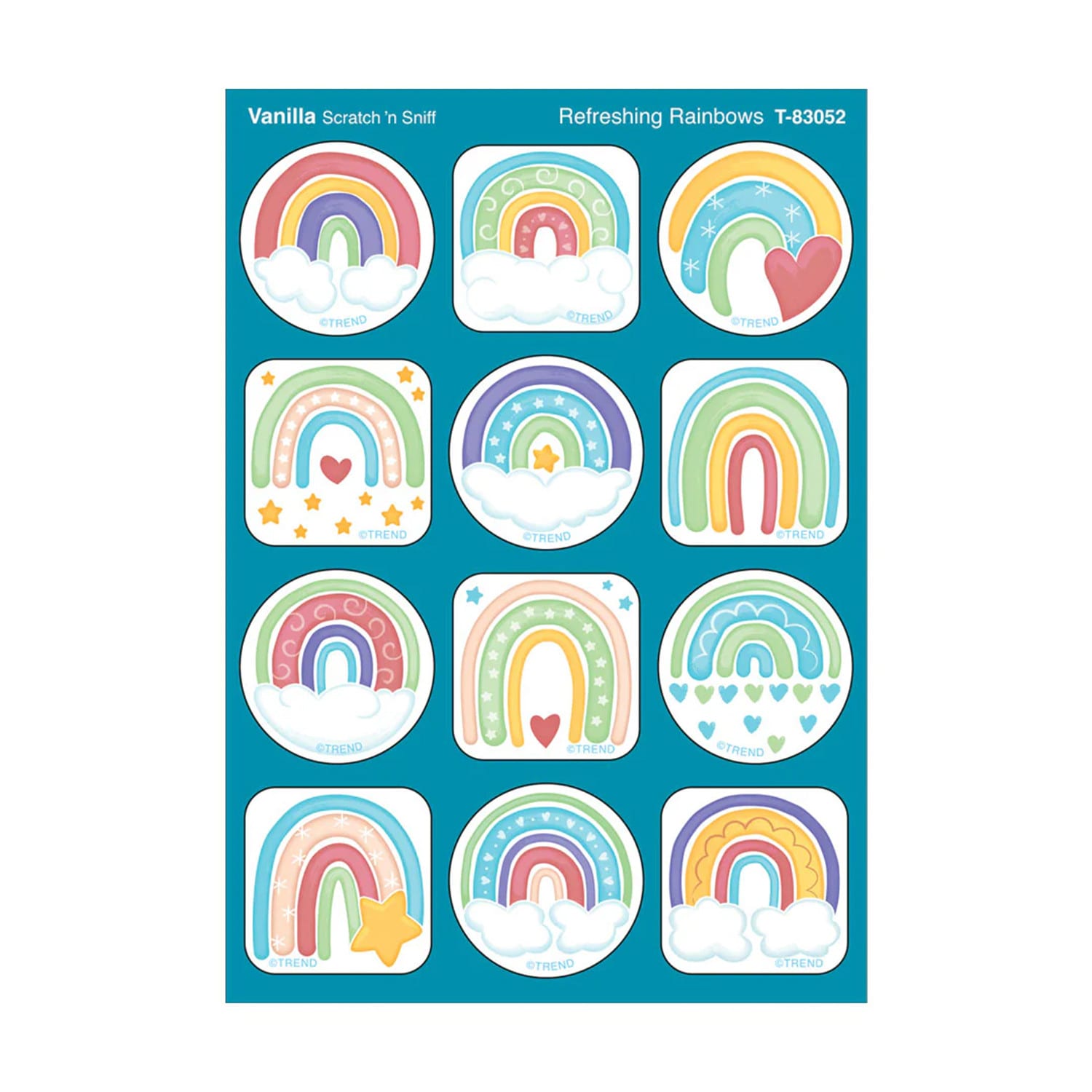 TREND Stinky Stickers, Refreshing Rainbows, Vanilla Scent, 48 Per Pack, Set Of 6 Packs - Image 3