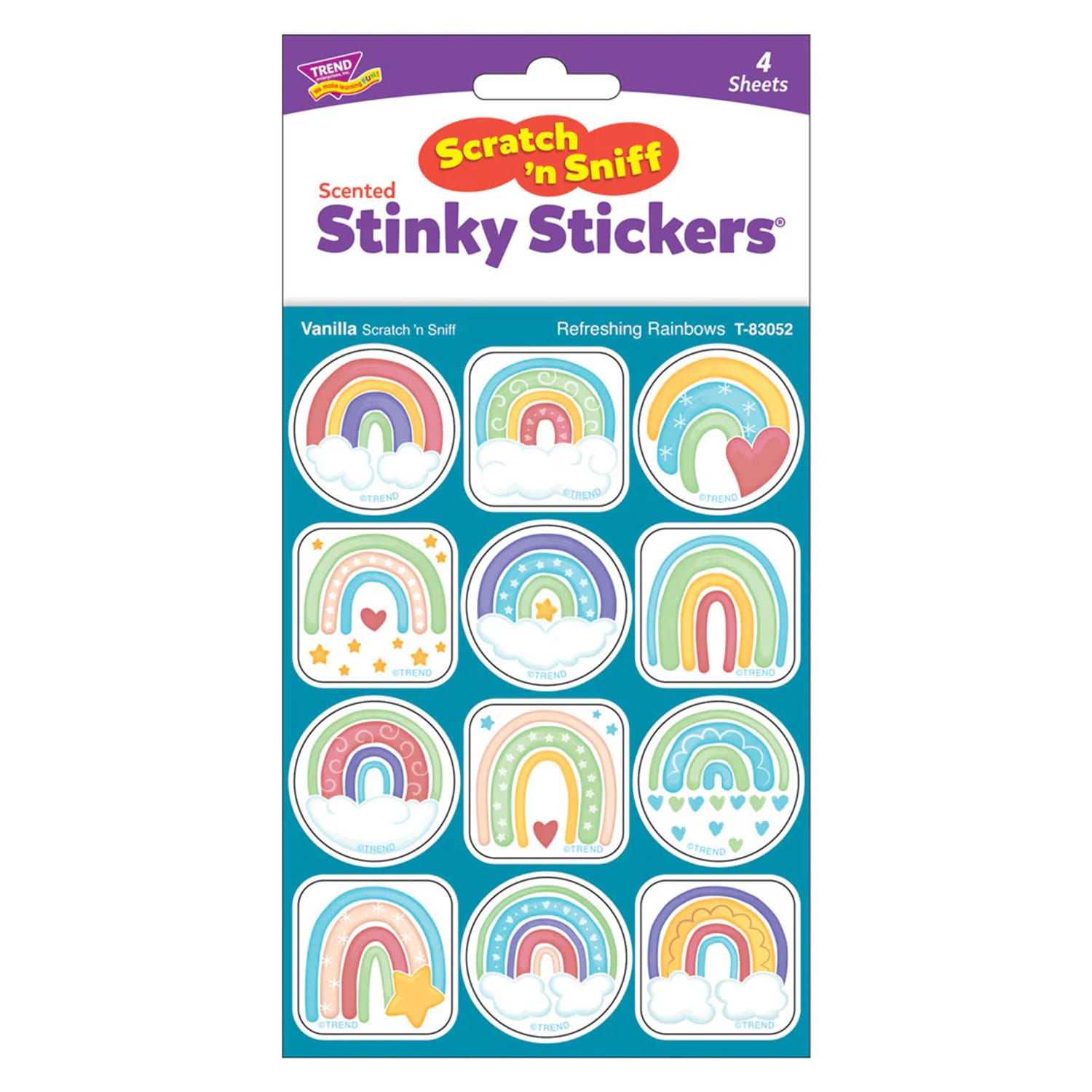 TREND Stinky Stickers, Refreshing Rainbows, Vanilla Scent, 48 Per Pack, Set Of 6 Packs - Image 4