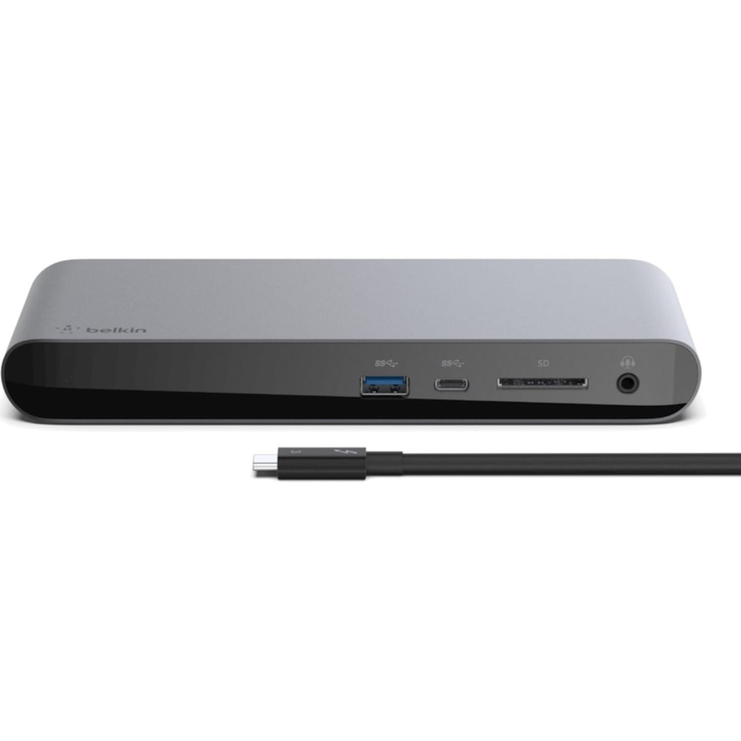 Belkin Thunderbolt 3 Dock Pro USB C Laptop Docking station MacOS & Windows, Dual 4K @60Hz - for Notebook - 170 W - Thunderbolt 3 - 6 x USB Ports - 4 x USB 3.0 - Network (RJ-45) - DisplayPort - Audio Line Out - Thunderbolt - Wired - Image 4