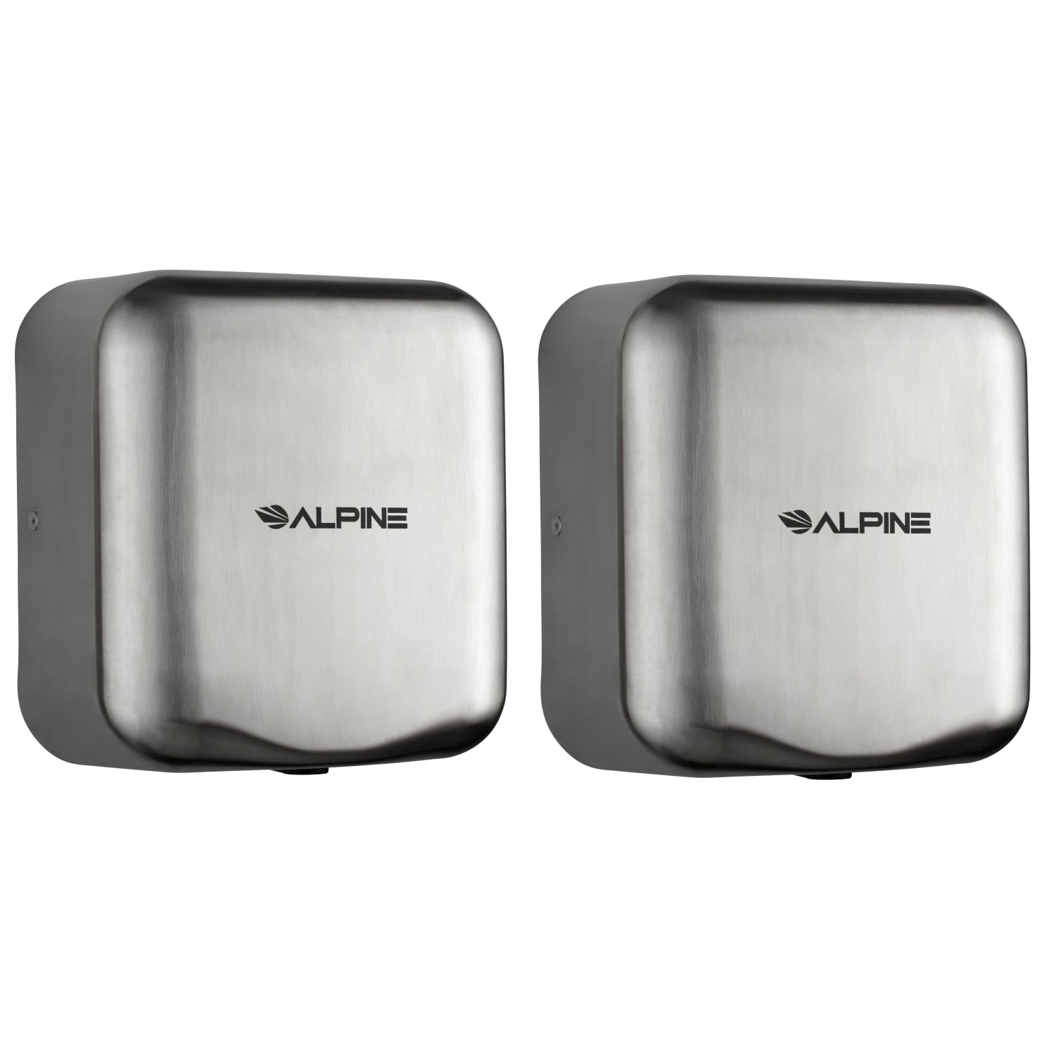 Alpine Industries Hemlock Commercial Automatic High-Speed Electric Hand Dryers, Brushed Silver, Pack Of 2 Dryers