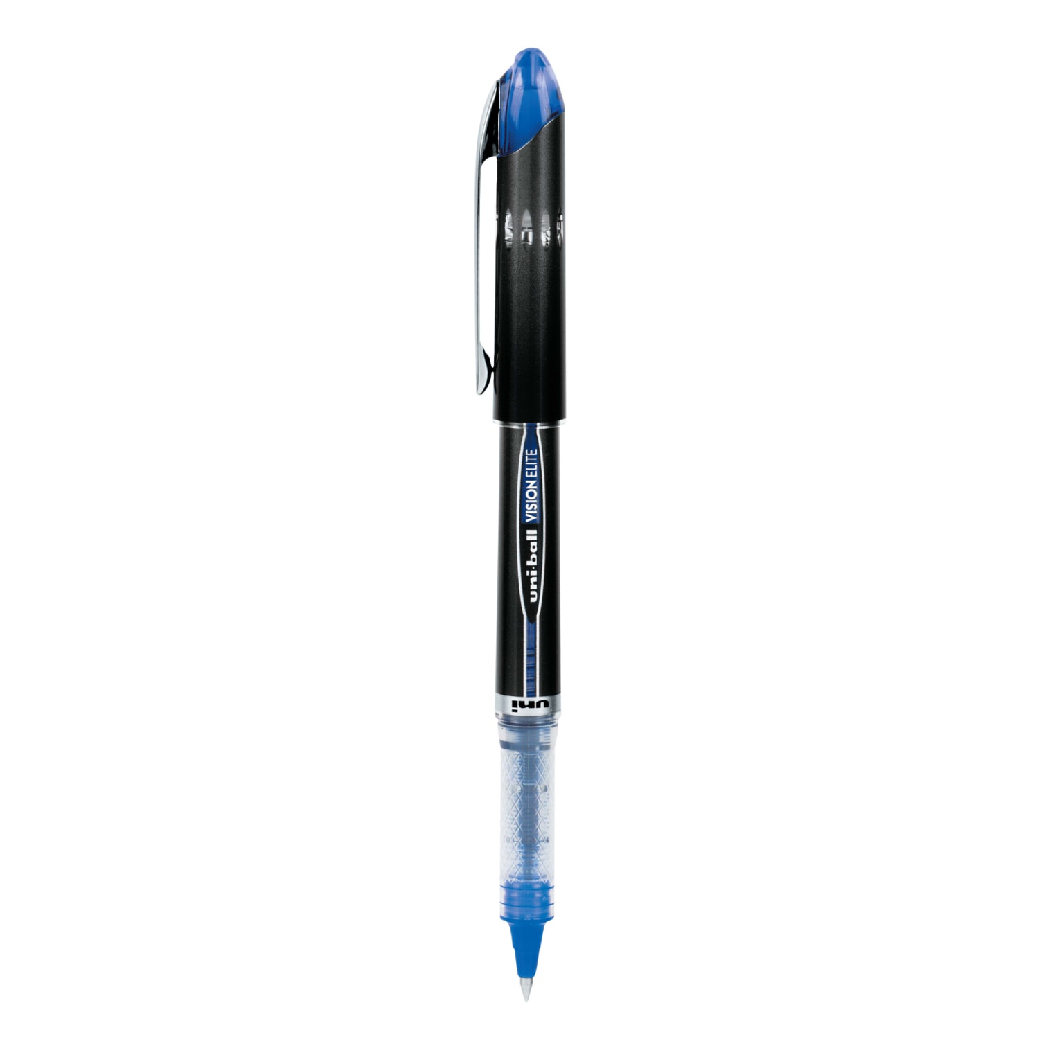 Uni-Ball Vision Elite Rollerball Pen, Fine Point, 0.5 mm, Dark Gray Barrel, Blue Ink - Image 3