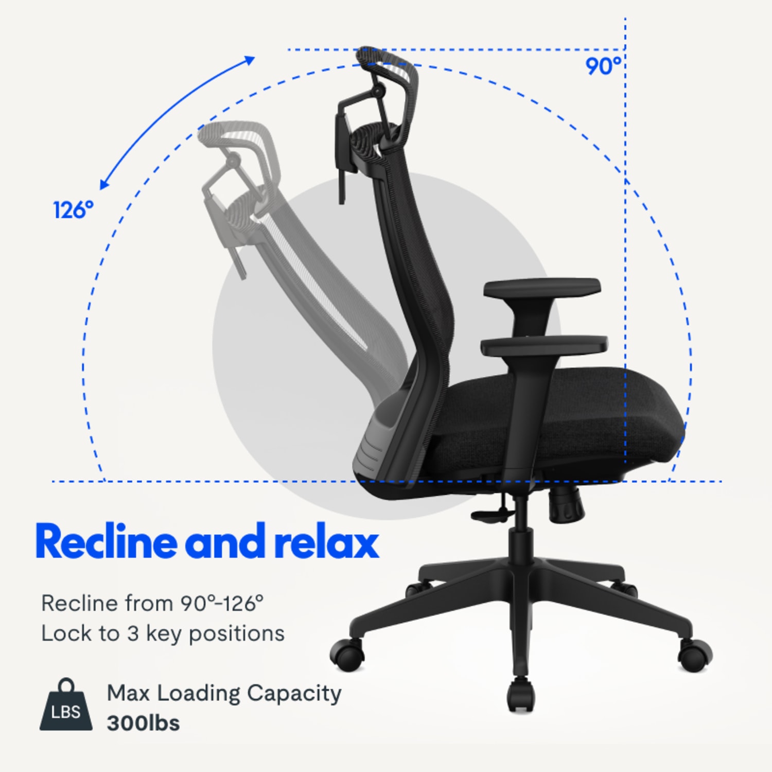 FlexiSpot C4B Ergonomic Mesh High-Back Office Chair, Black - Image 6
