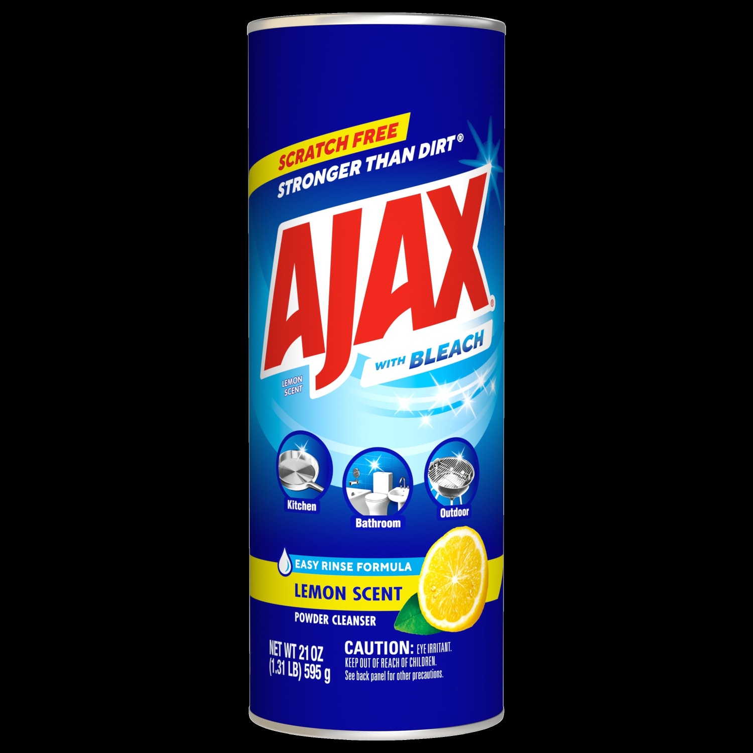 AJAX Scourers Powder Cleaner With Bleach, Lemon Scent, 21 Oz, Case Of 12 Canisters - Image 3