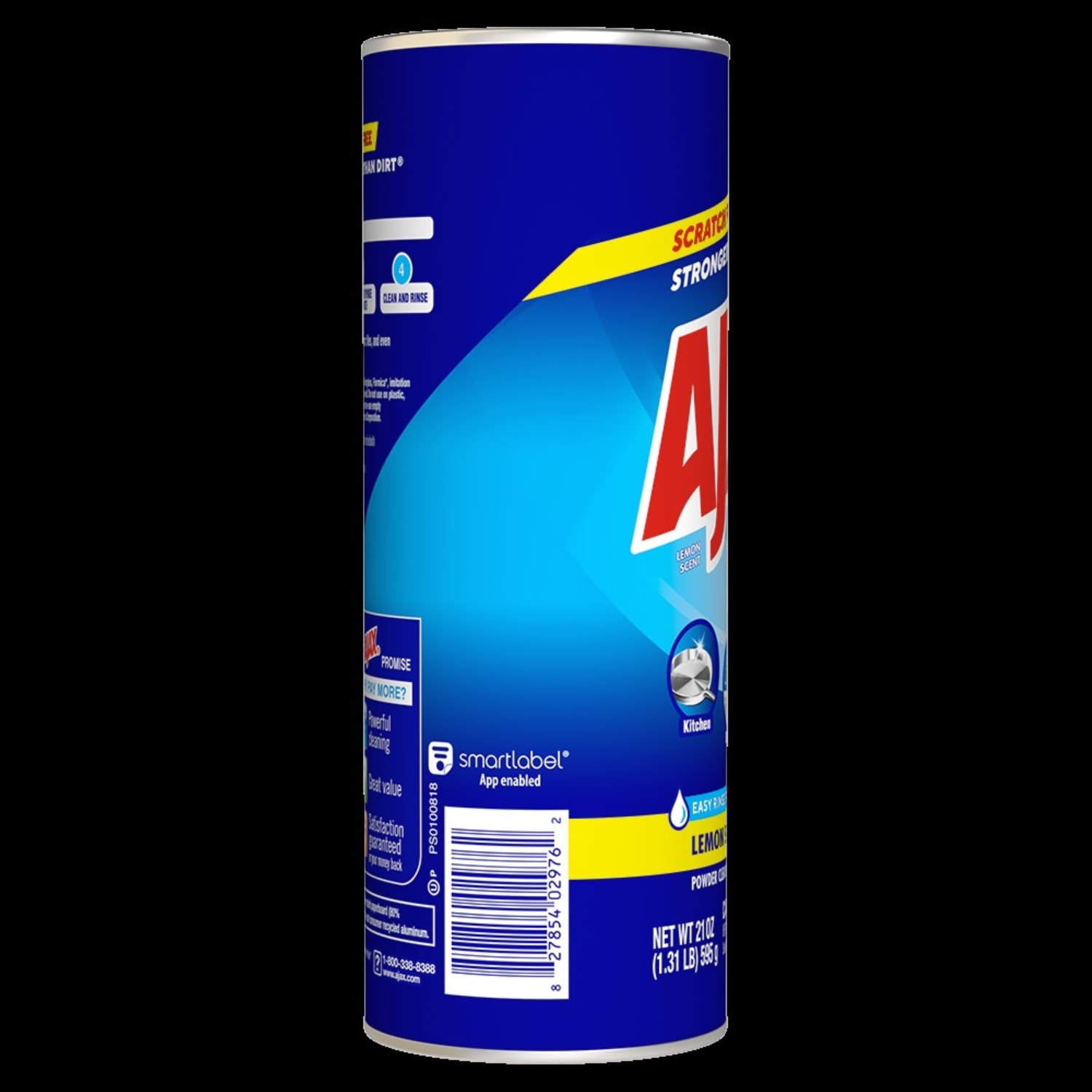 AJAX Scourers Powder Cleaner With Bleach, Lemon Scent, 21 Oz, Case Of 12 Canisters - Image 4