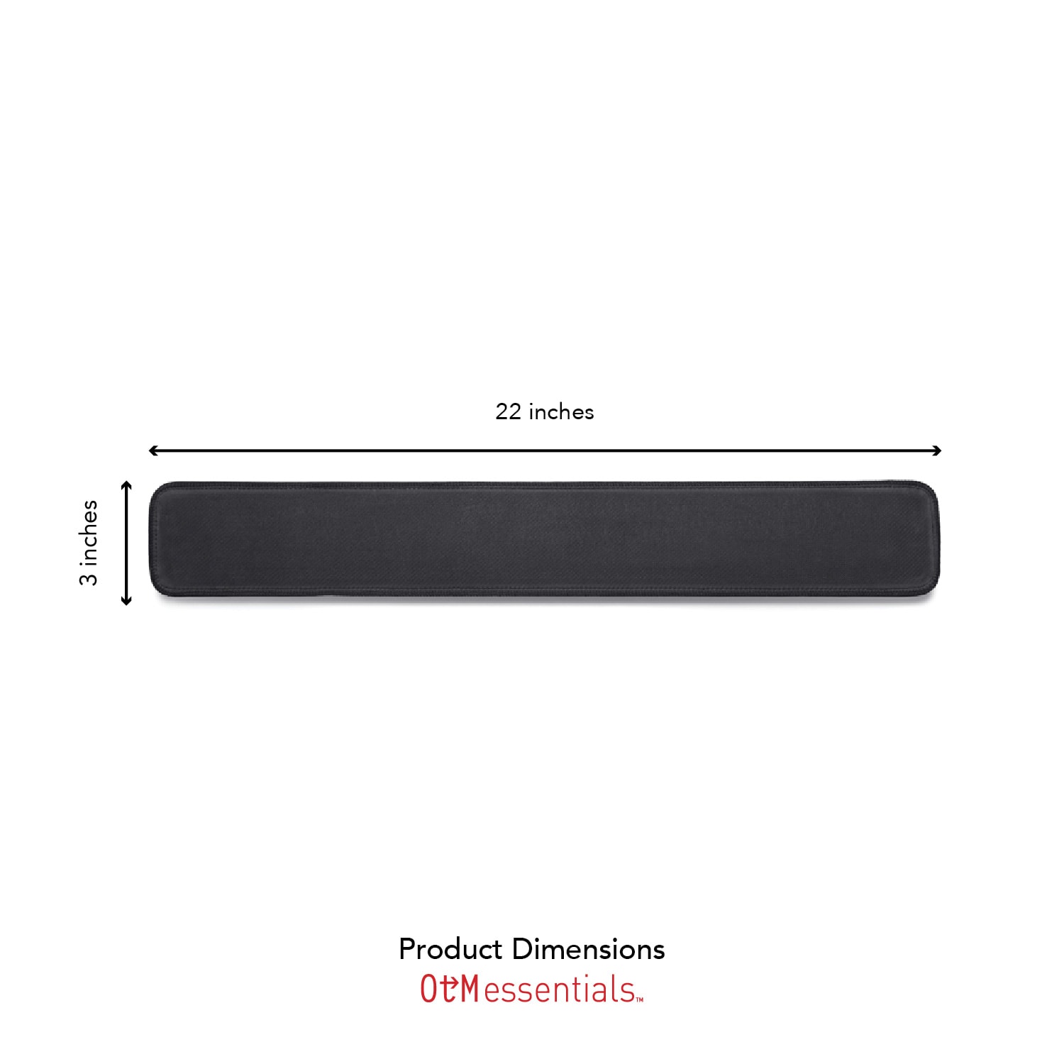 OTM Essentials Foam Wrist Rest, 22inL x 3inW x 1-1/2inH, Black - Image 3
