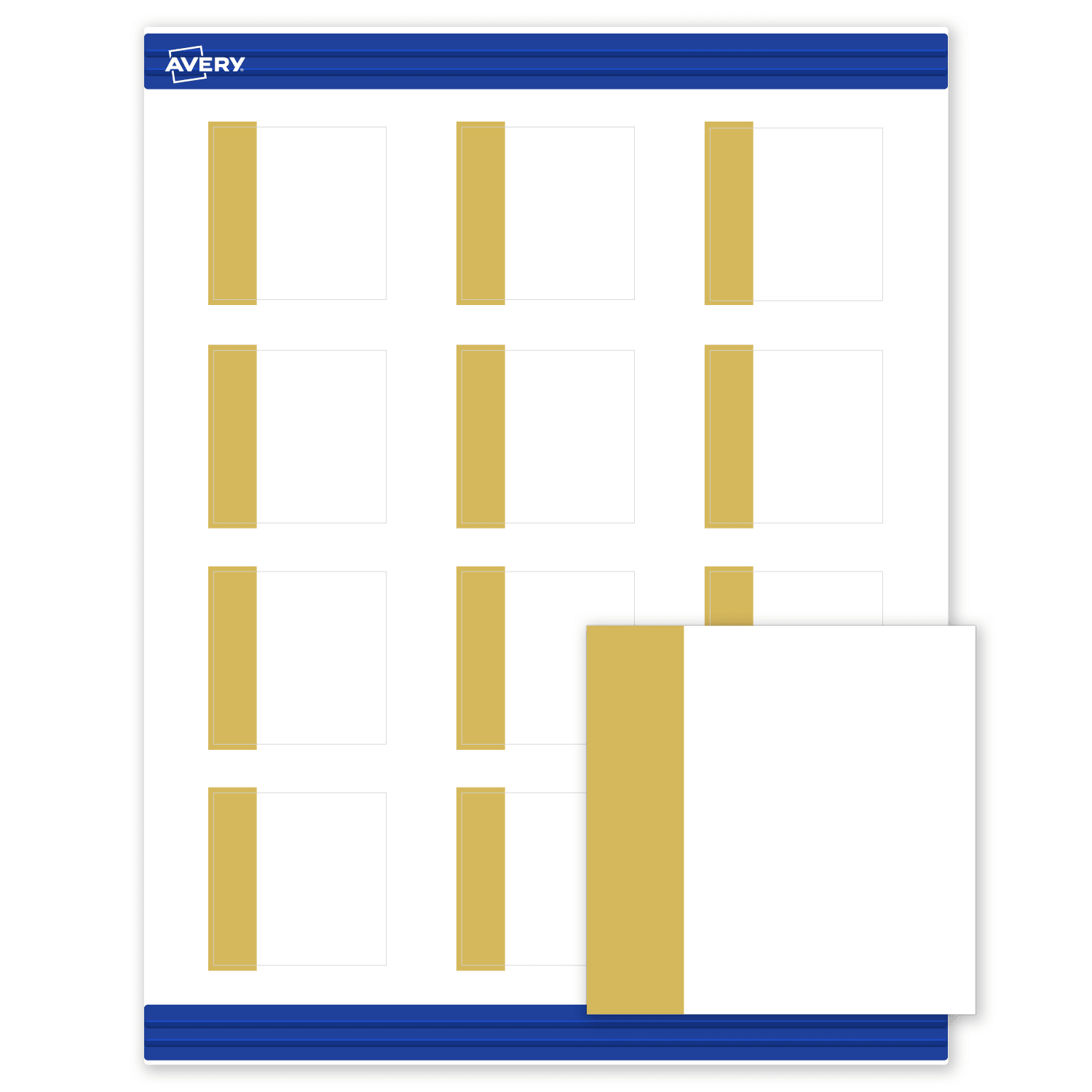 Avery Printable Cards With Sure Feed Technology, 2in x 2in, Matte White With Preprinted Gold-Dipped Edge, Pack Of 120 - Image 3