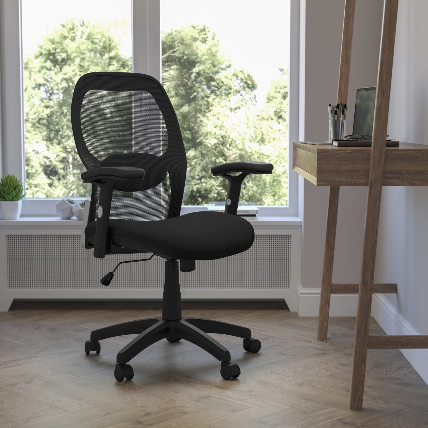 Flash Furniture Ergonomic Super Mesh Mid-Back Executive Office Chair, Black, LFW42BMBK - Image 3