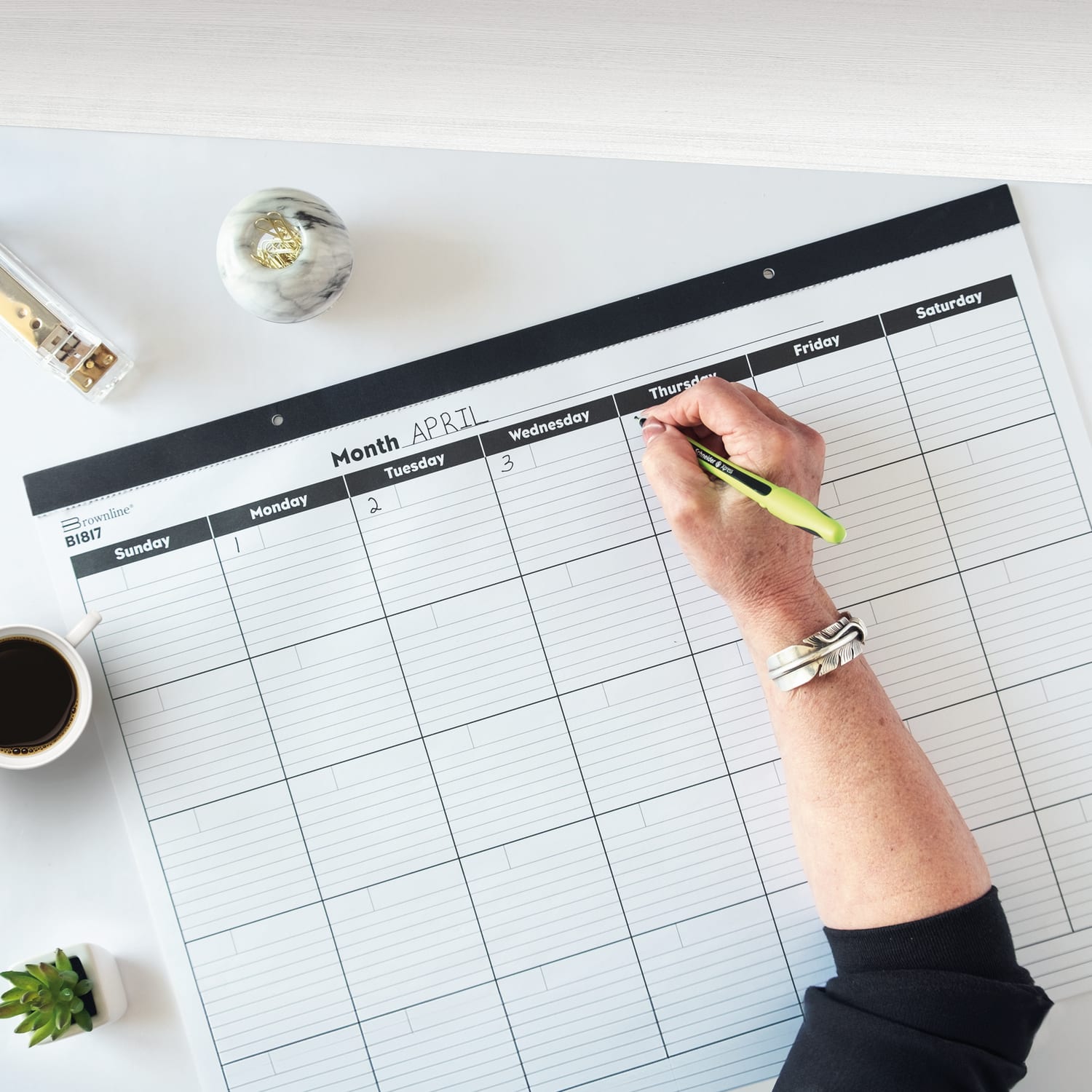 Brownline Undated Monthly Desk Pad, 22in x 17in, 50% Recycled, Total Qty 1 - Image 5