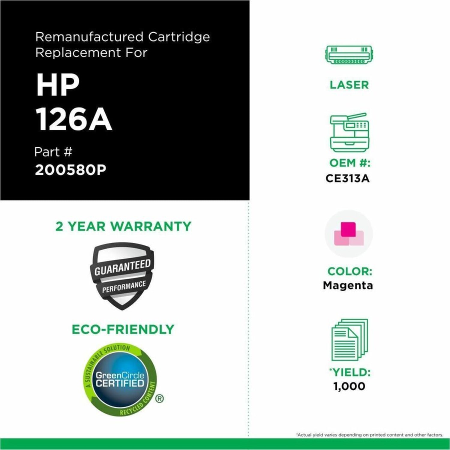 Office Depot Remanufactured Magenta Toner Cartridge Replacement for HP 126A, OD126AM - Image 5