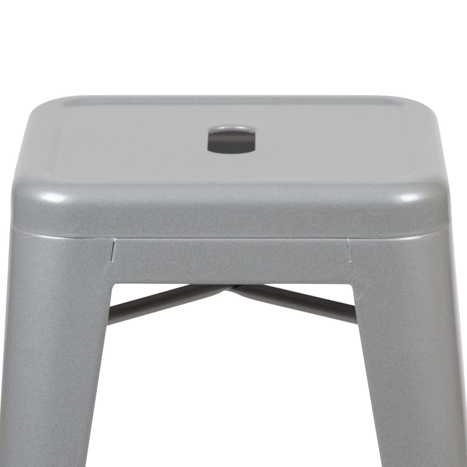 Flash Furniture 24in Metal Counter Height Bar Stools Set Of 4 Bar Stools Silver PopularChairscom