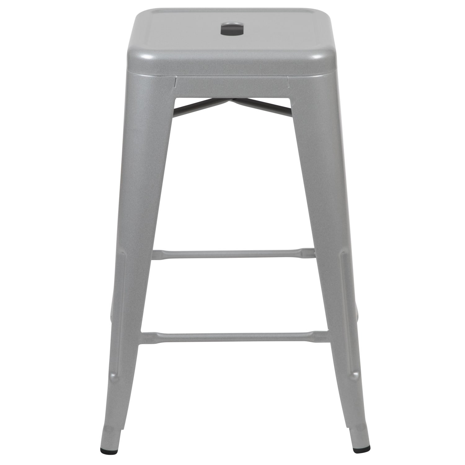 Flash Furniture 24in Metal Counter Height Bar Stools Set Of 4 Bar Stools Silver PopularChairscom