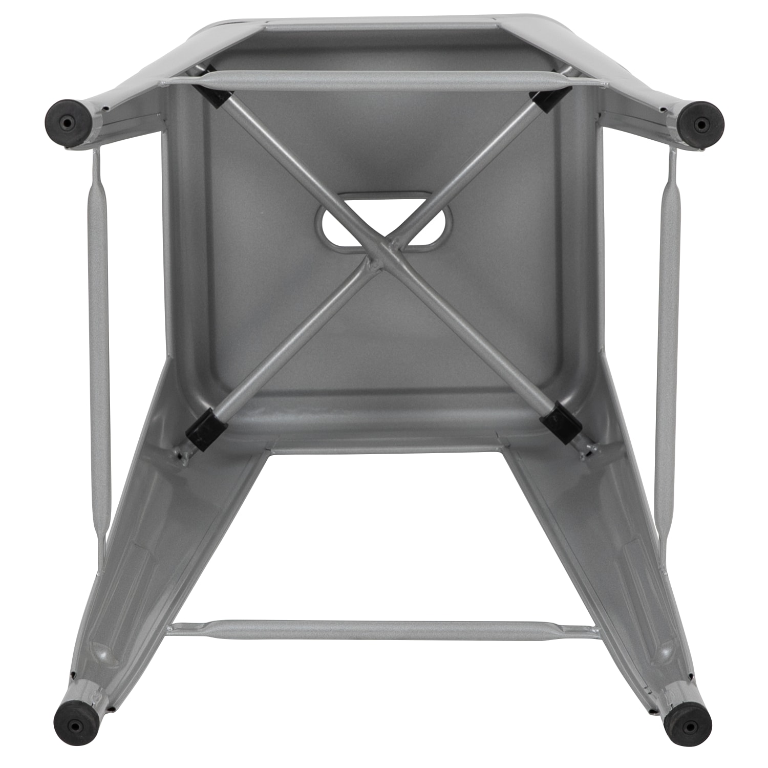 Flash Furniture 24in Metal Counter Height Bar Stools Set Of 4 Bar Stools Silver PopularChairscom