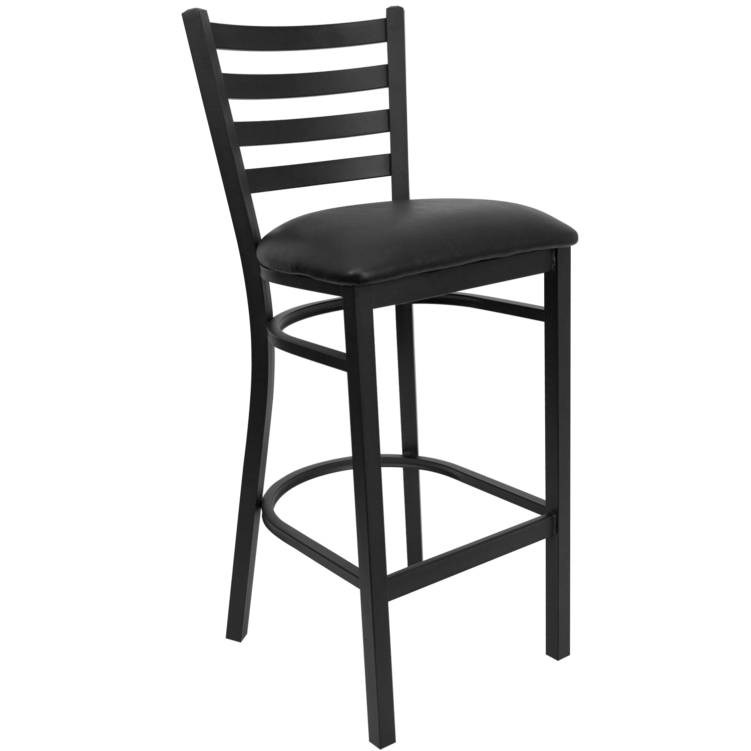 Flash Furniture HERCULES Ladder Back Restaurant Bar Stool Black PopularChairscom