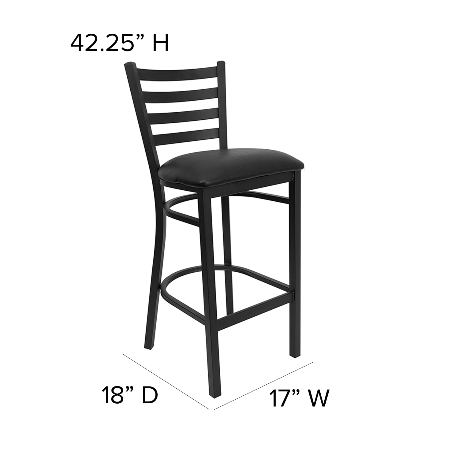 Flash Furniture HERCULES Ladder Back Restaurant Bar Stool Black PopularChairscom Flash Furniture HERCULES Ladder Back Restaurant Bar Stool Black PopularChairscom