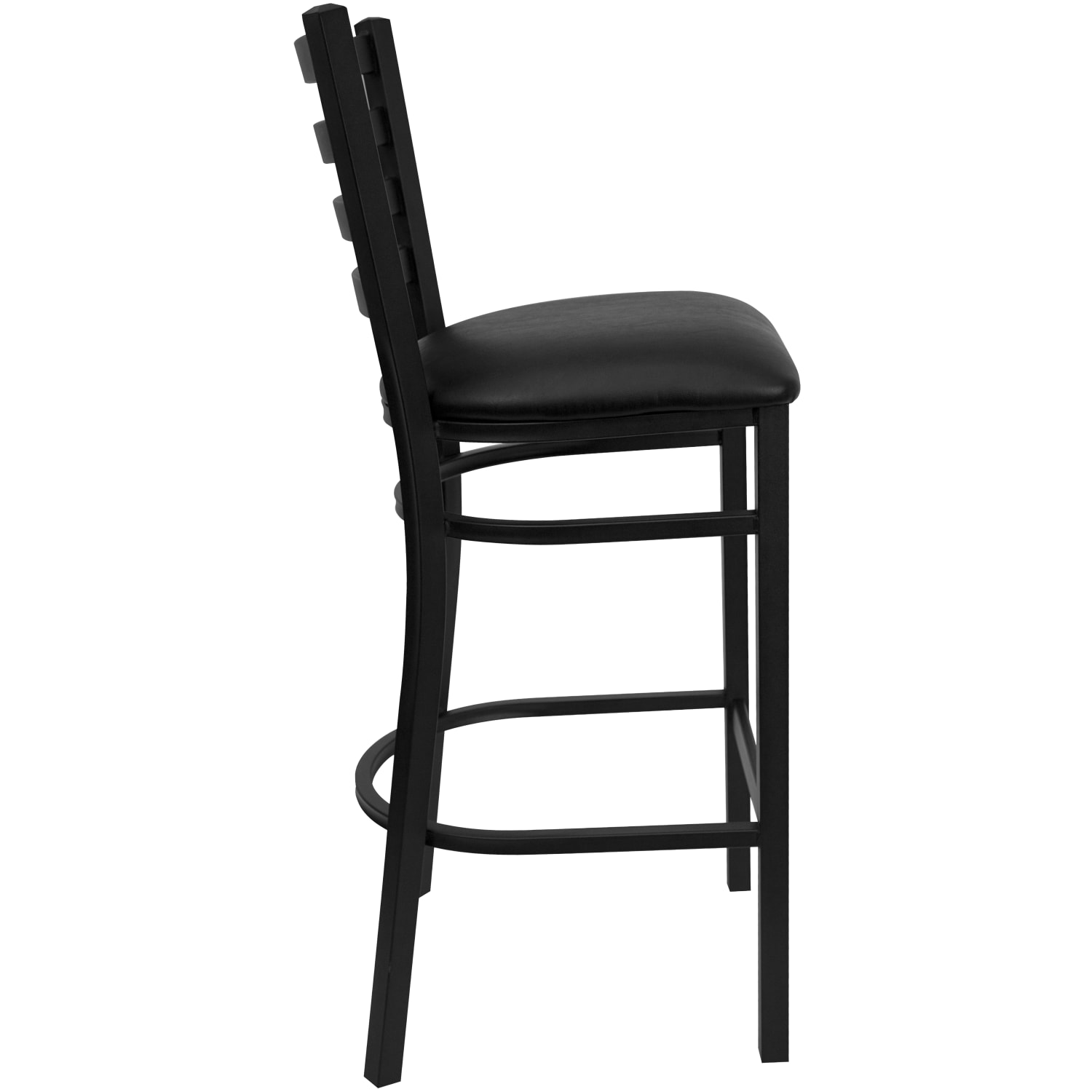 Flash Furniture HERCULES Ladder Back Restaurant Bar Stool Black PopularChairscom