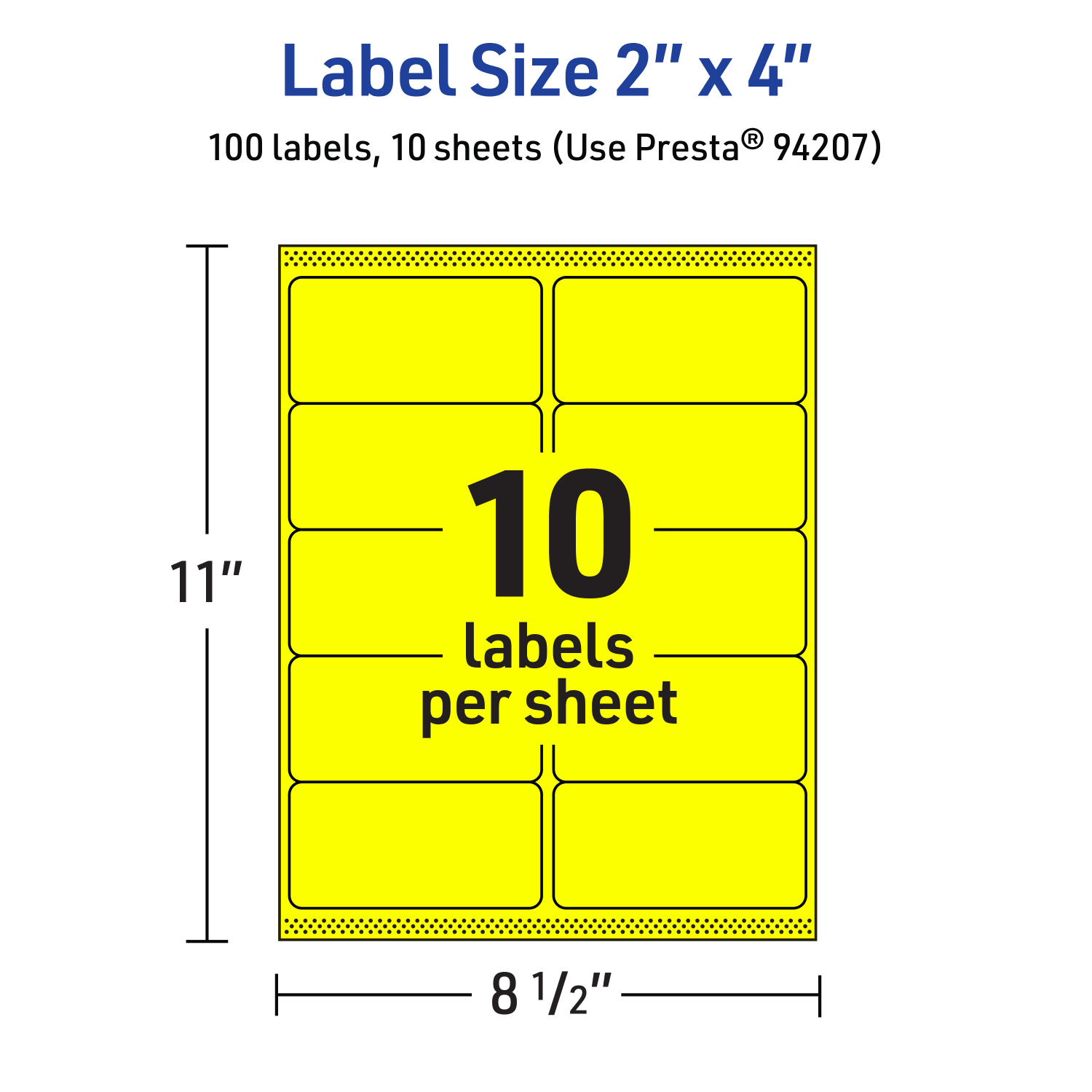 Avery Printable Labels With Sure Feed Technology, 94207-NYP10, Rectangle, 2in x 4in, Matte Neon Yellow, Pack of 100 - Image 6