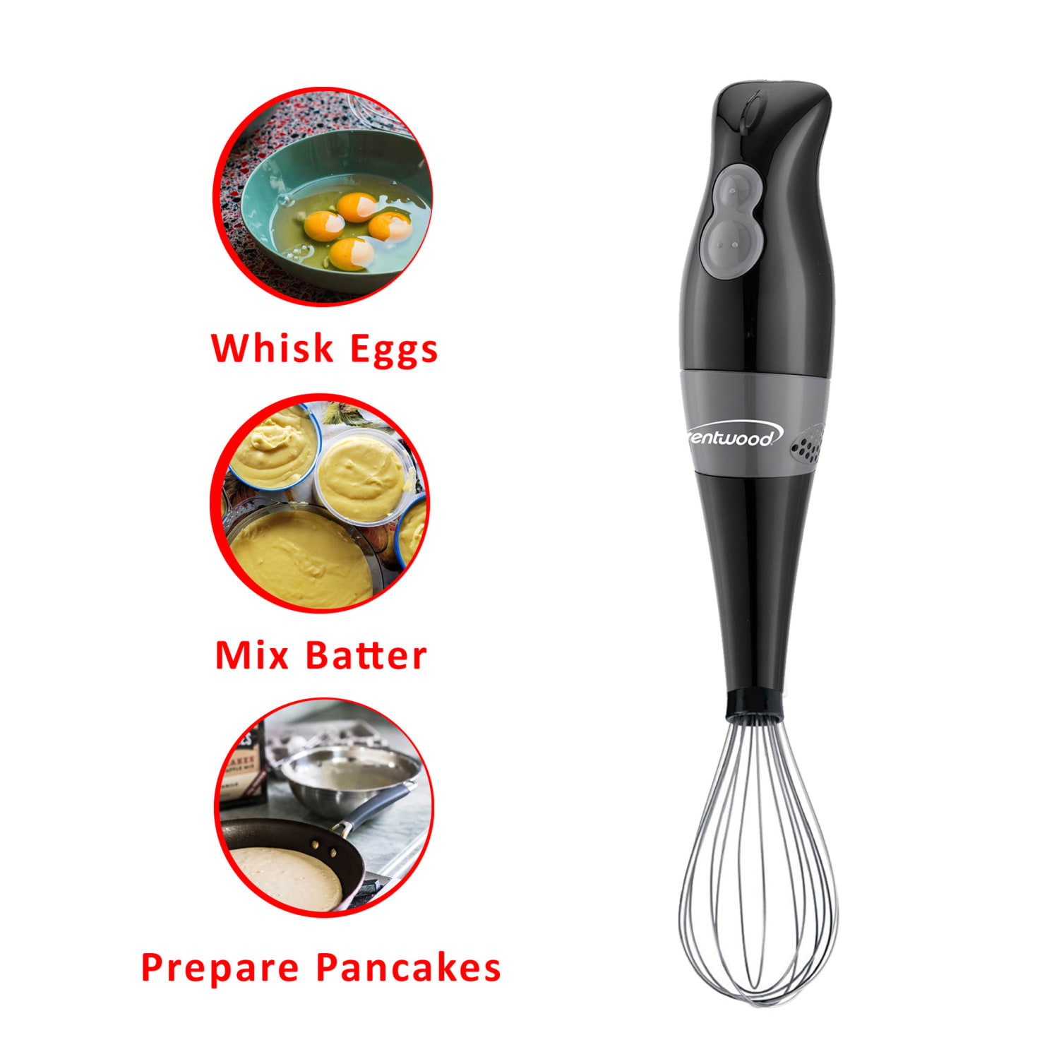 Brentwood HB-38BK 2-Speed Hand Blender, Black - Image 6