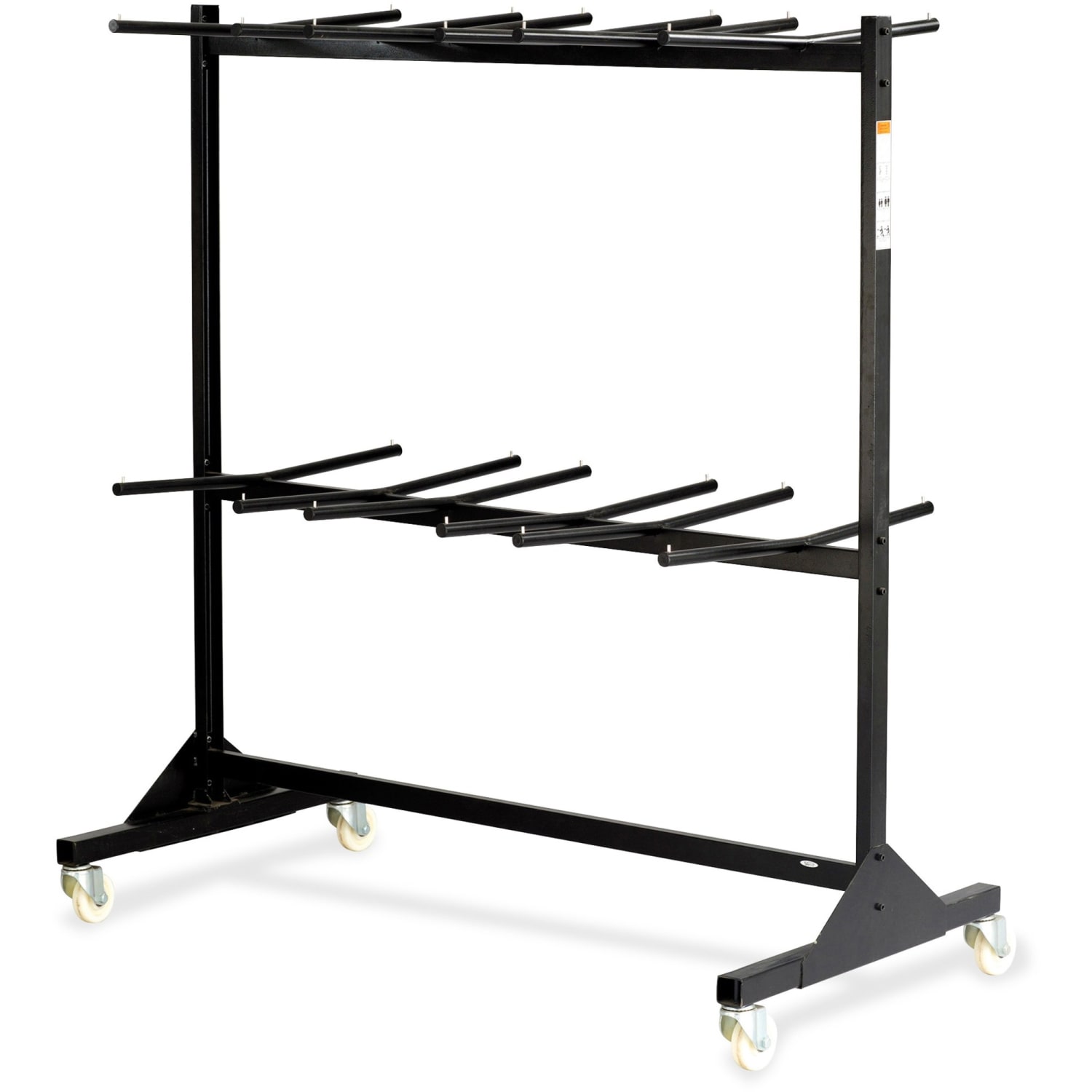 Safco 2-Tier Mobile Folding Chair Cart, Black - Image 3