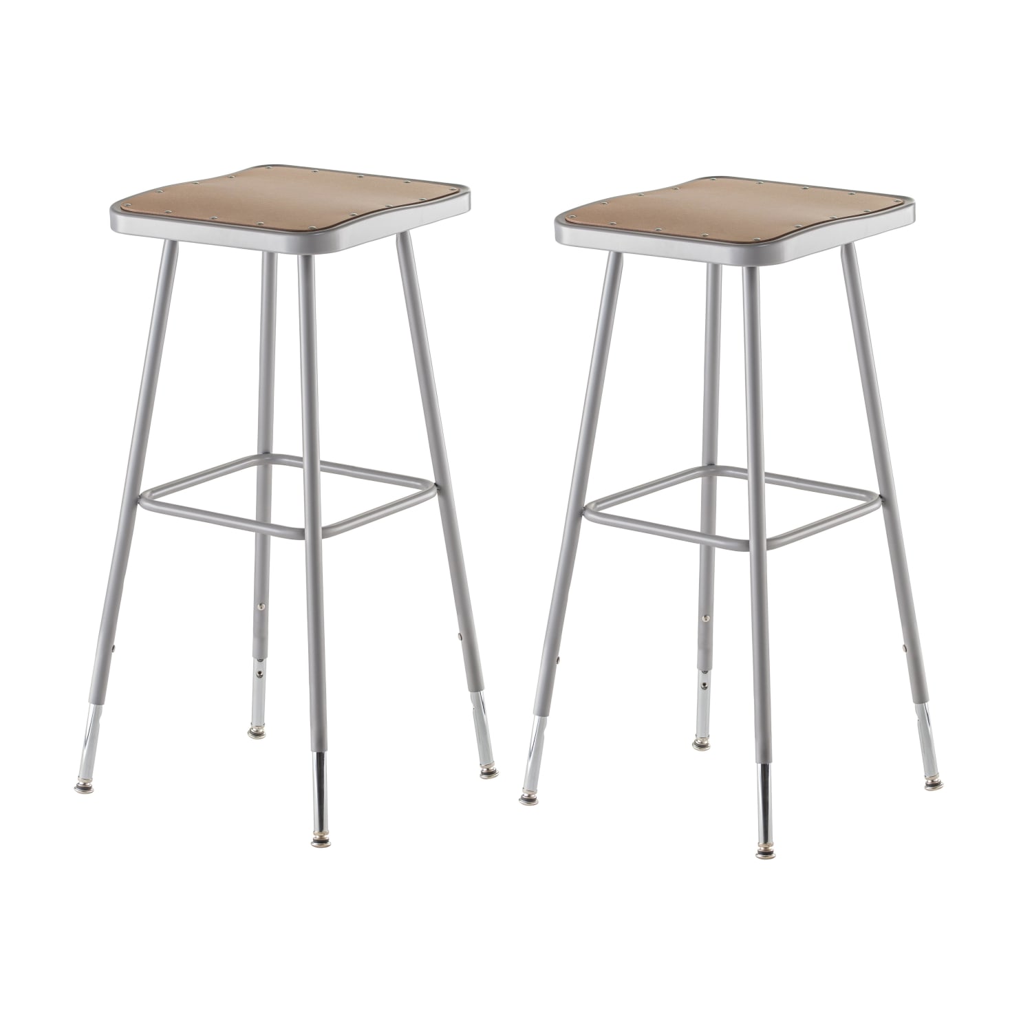 National Public Seating Hardboard Adjustable Height Task Stools 31inH 39inH GrayBrown Pack Of 2 Stools PopularChairscom