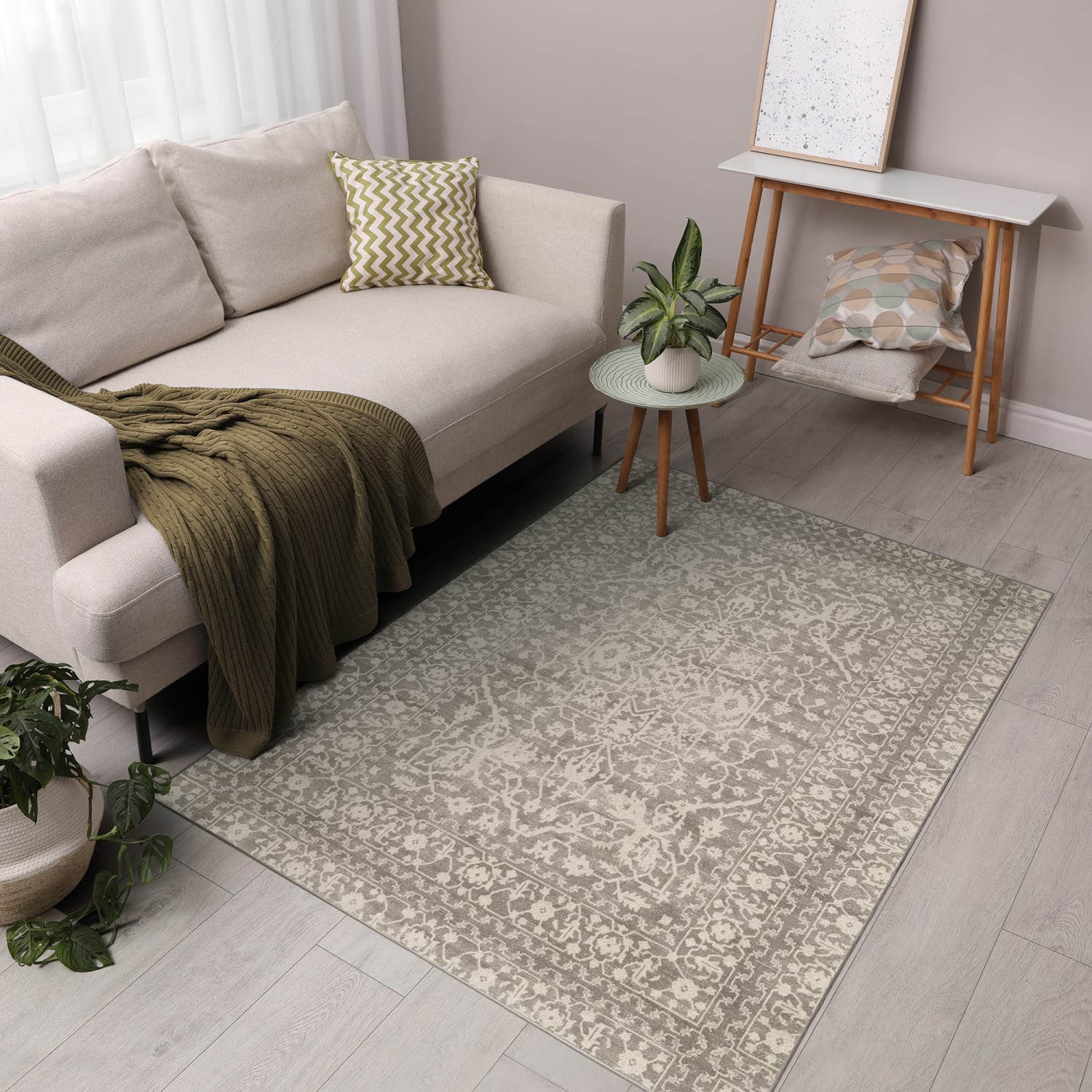GelPro Nevermove Bella Area Rug, 60in x 96in, Khaki - Image 3