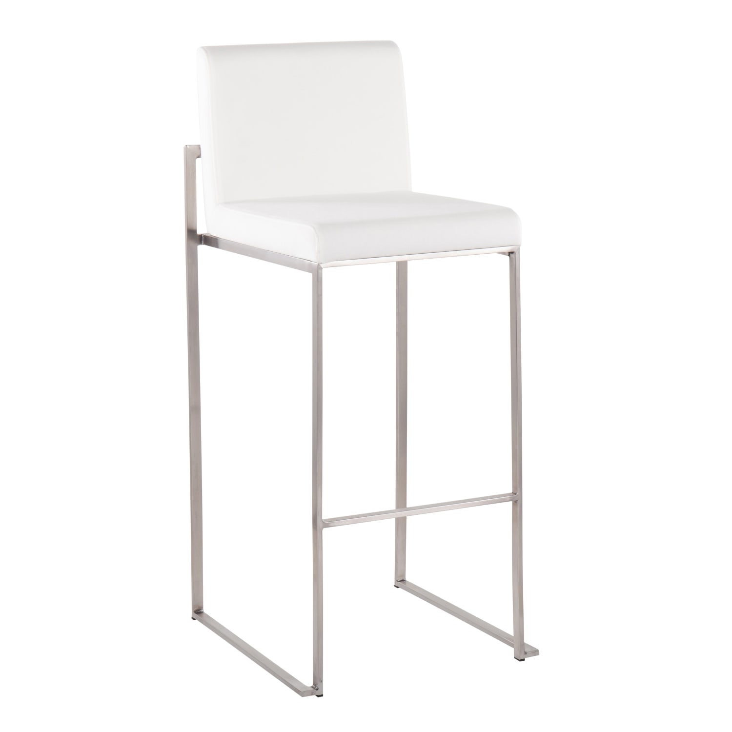 Lumisource Fuji Contemporary Counter Stools, White/Silver, Set Of 2 Stools, B30FUJIHBSSVW2 - Image 3