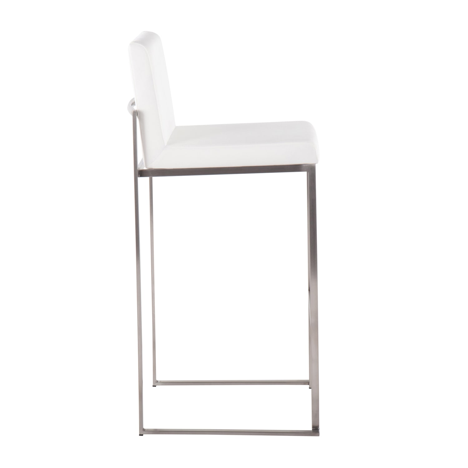 Lumisource Fuji Contemporary Counter Stools, White/Silver, Set Of 2 Stools, B30FUJIHBSSVW2 - Image 4