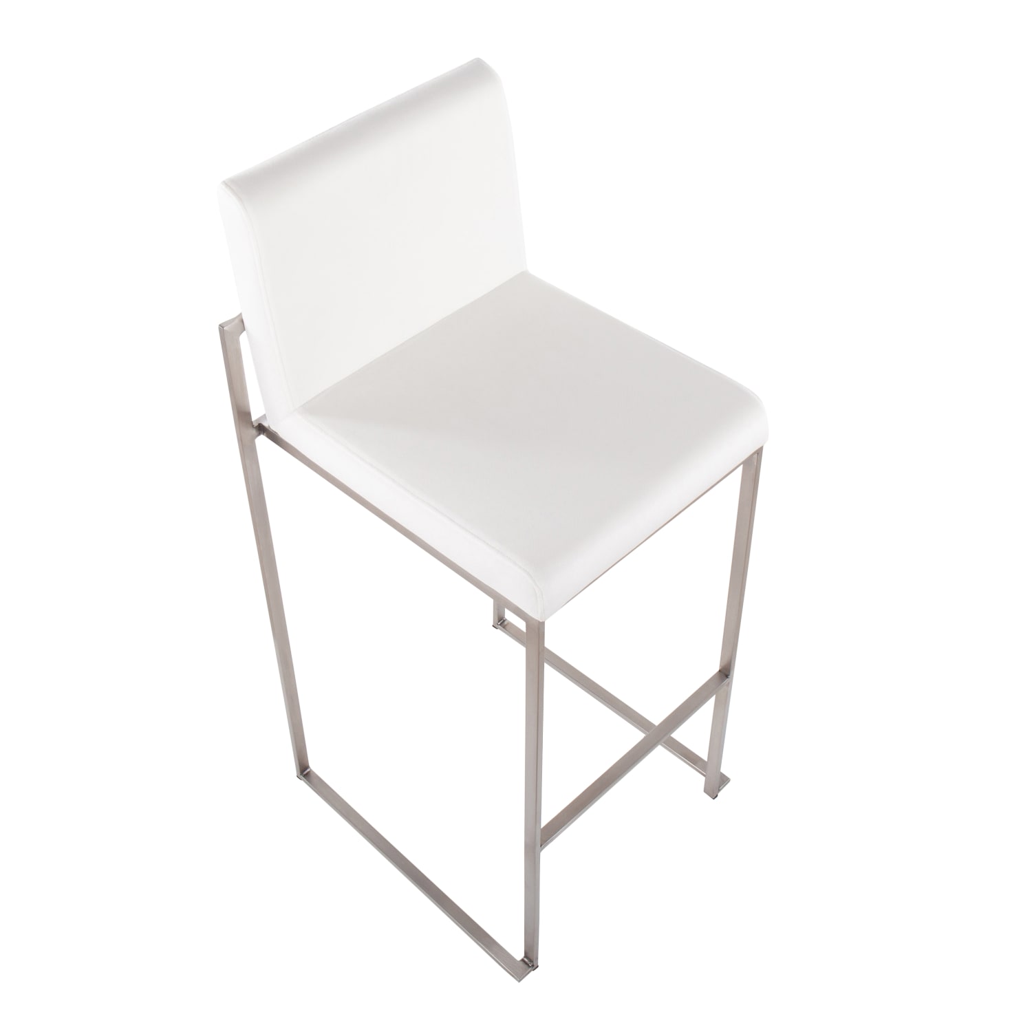 Lumisource Fuji Contemporary Counter Stools WhiteSilver Set Of 2 Stools B30FUJIHBSSVW2 PopularChairscom