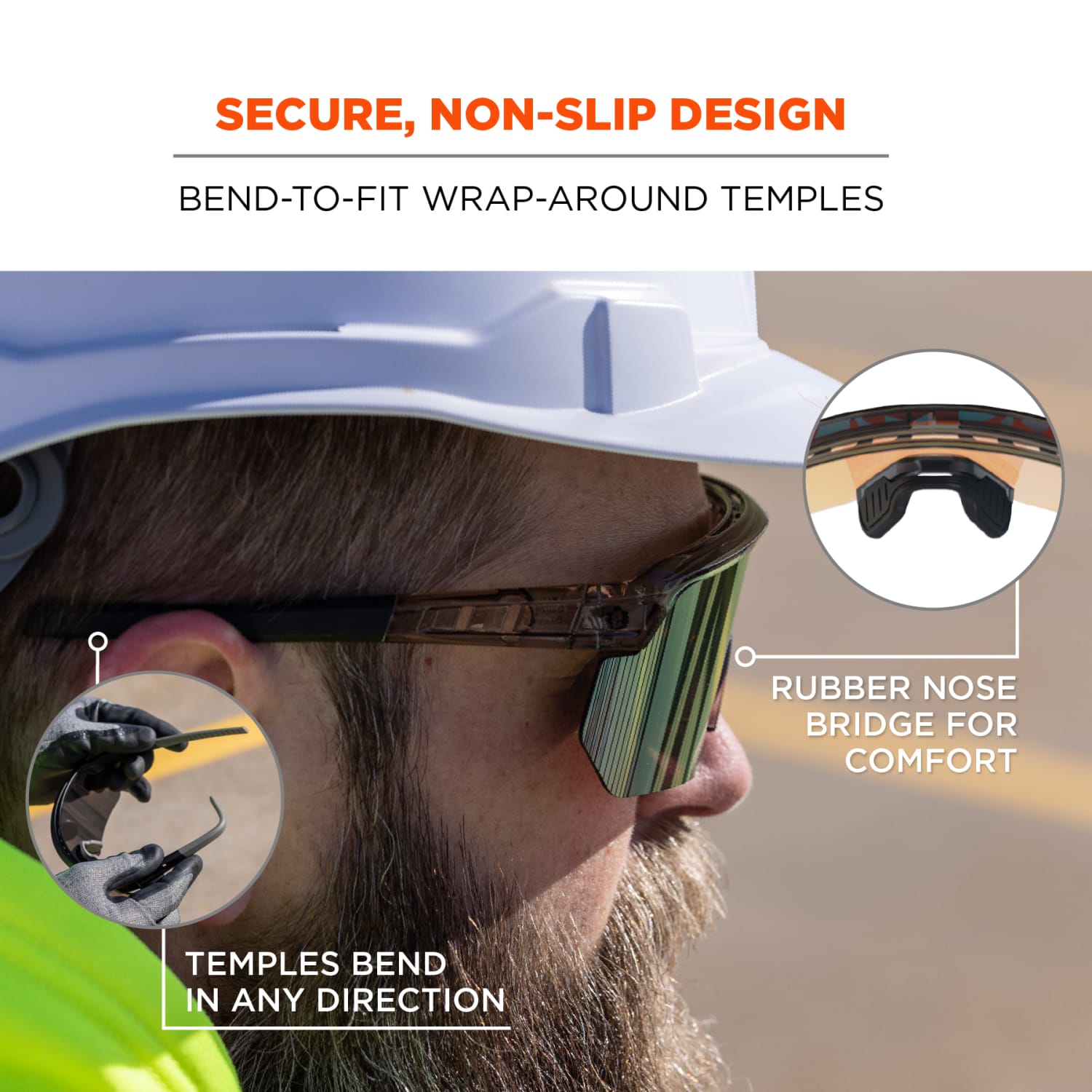 Ergodyne Skullerz AEGIR-AFASPM Anti-Scratch And Enhanced Anti-Fog Safety Glasses, 1 Size, Orange Mirror Lens/Clear Smoke - Image 6