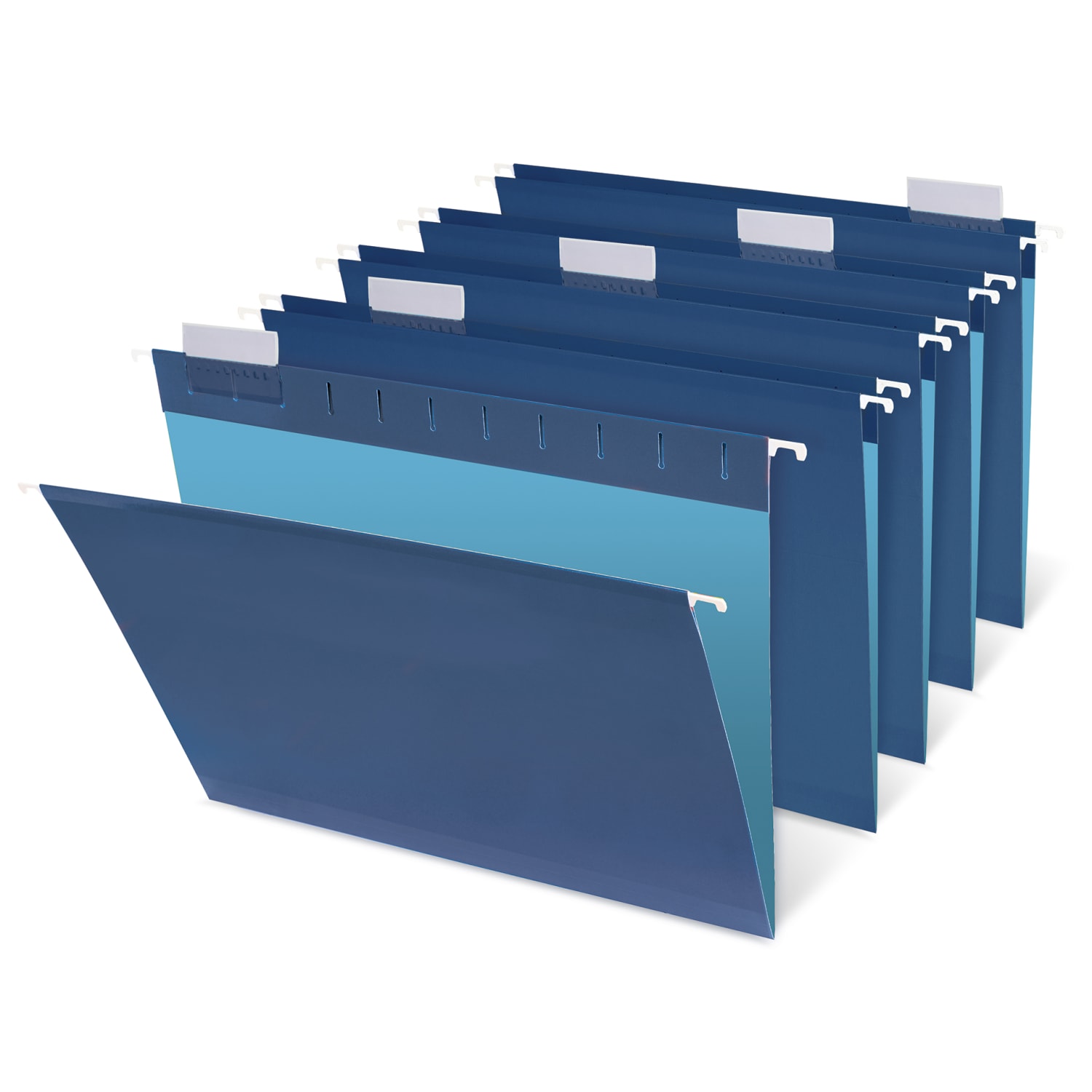 Office Depot Brand 2-Tone Hanging File Folders, 1/5 Cut, 8 1/2in x 11in, Letter Size, Navy, Box Of 25 Folders - Image 4