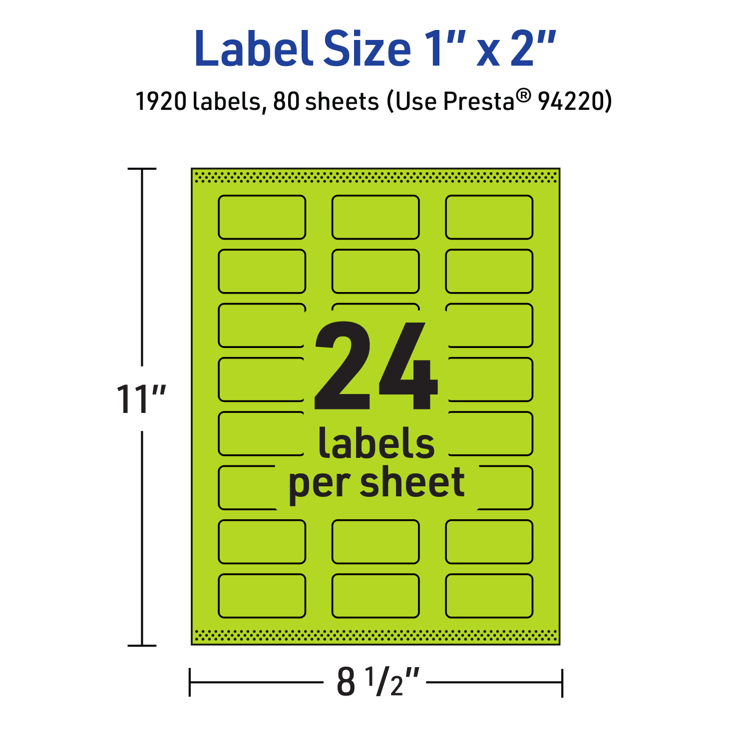 Avery Print-To-The-Edge Labels With Sure Feed Technology And Easy Peel, 94220-BGP80, Rectangle, 1in x 2in, Matte Bright Green, Pack of 1920 - Image 6