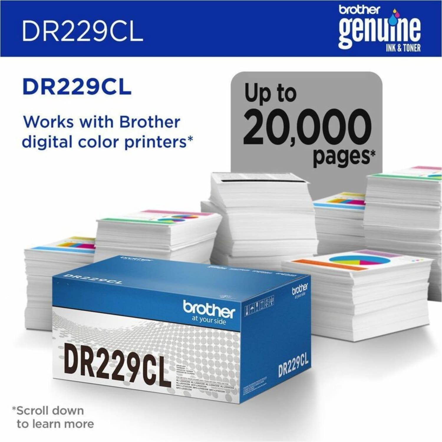 Brother Genuine DR229CL Drum Unit - Laser - 20,000 Pages - 1 Each - Image 6