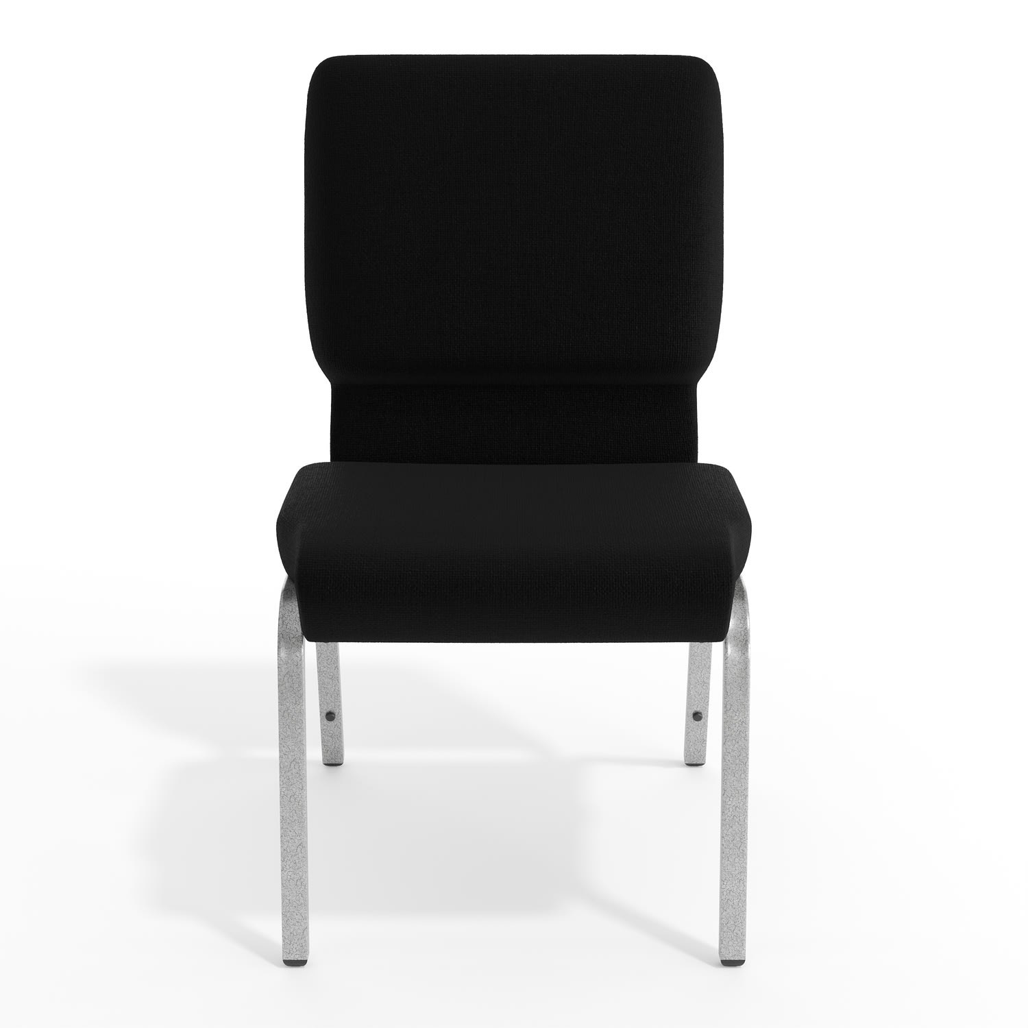 Flash HERCULES Series Church Padded Fabric Seat, Foam Back Stacking Chair, 17in Seat Width, Black Seat/Silver Frame, Quantity: 1 - Image 10