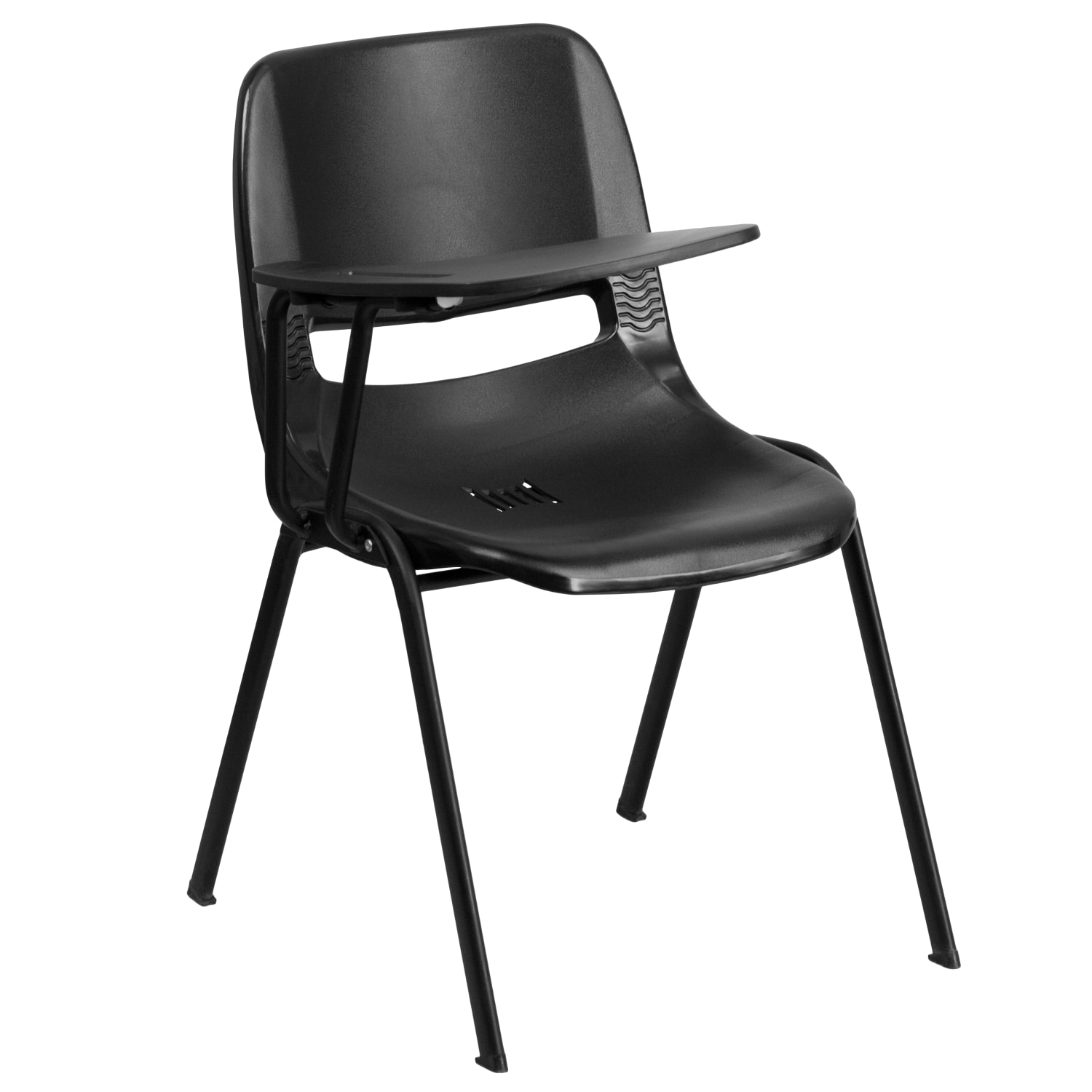 Flash Furniture Shell Chair With Right-Hand Flip-Up Tablet Arm, Black - Image 3