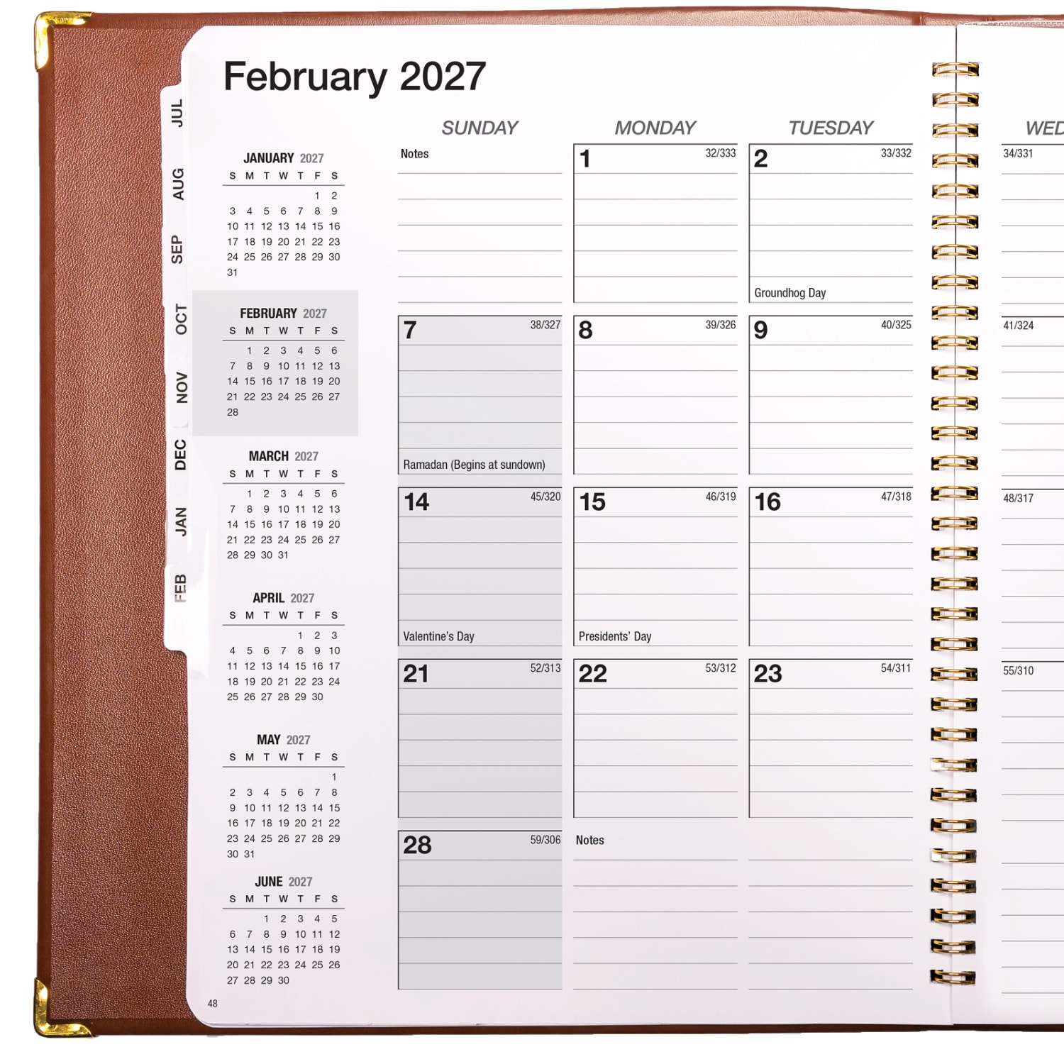 2026-2027 Excello Brands Monthly Academic Year Executive Planner, 8-1/2in x 11in, Brown, June To July, Total Qty 1 - Image 4