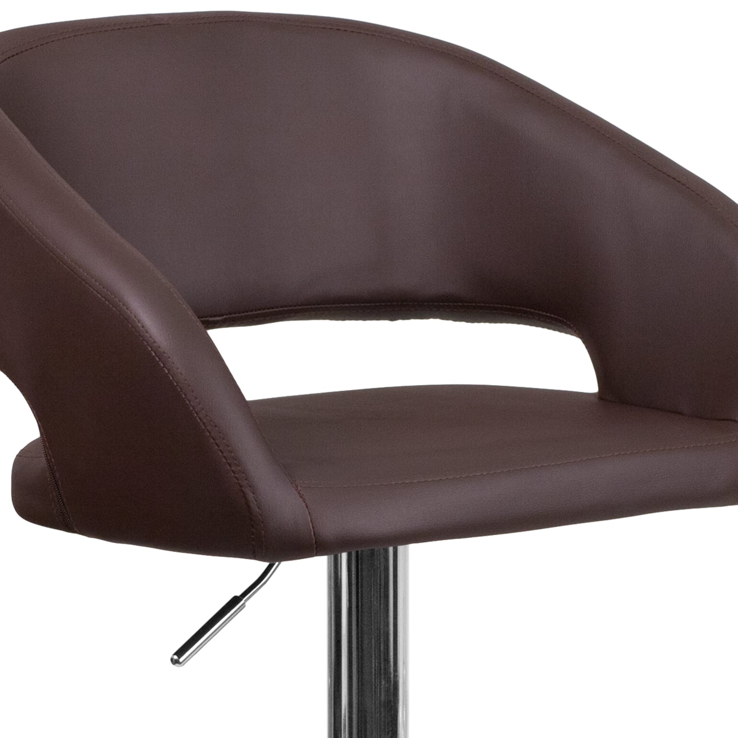 Flash Furniture Contemporary Vinyl Adjustable Height Bar Stool With Rounded Back BrownChrome PopularChairscom Flash Furniture Contemporary Vinyl Adjustable Height Bar Stool With Rounded Back BrownChrome PopularChairscom