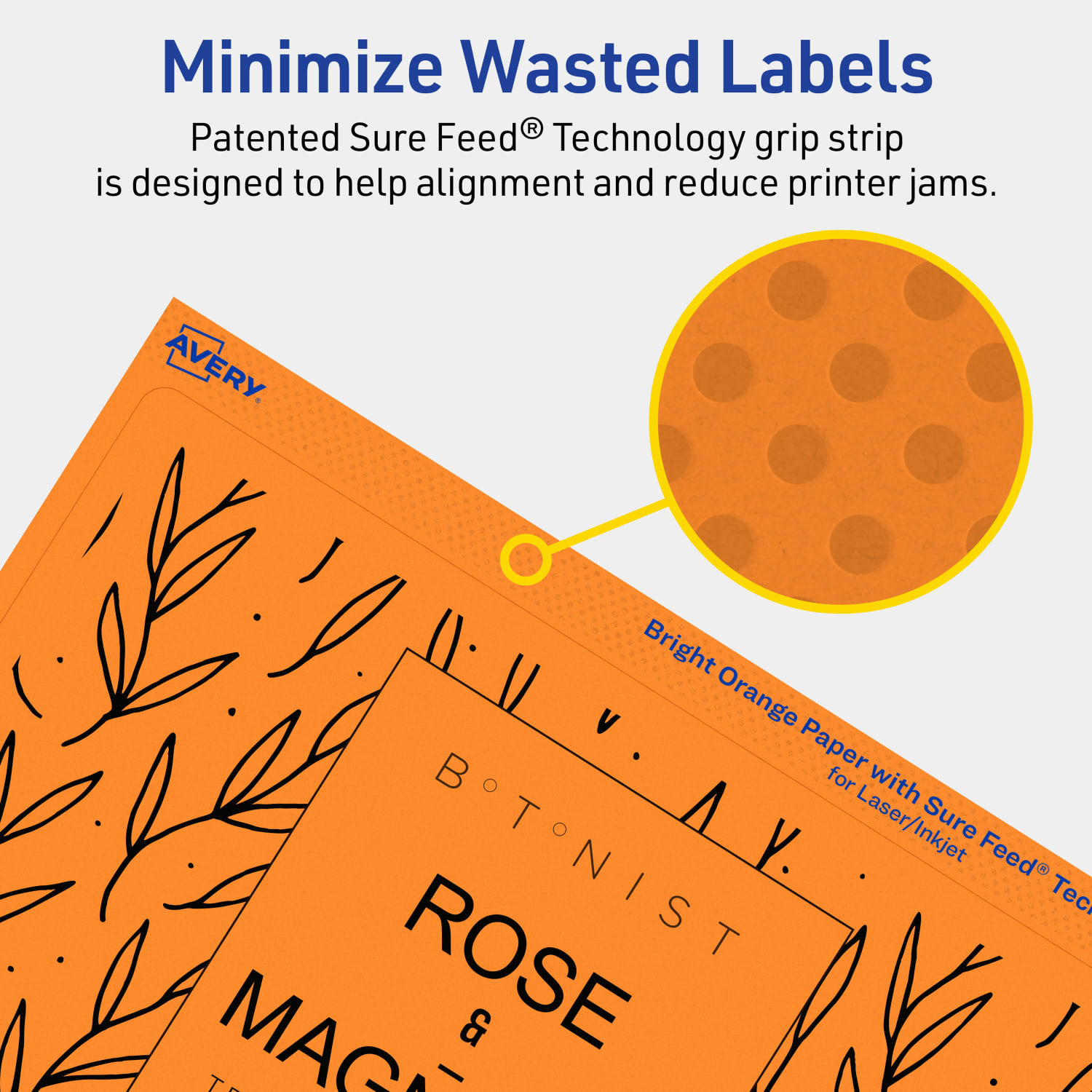 Avery Printable Labels With Sure Feed Technology, 94259-BOP80, Rectangle, 5in x 8-1/8in, Matte Bright Orange, Pack of 160 - Image 5
