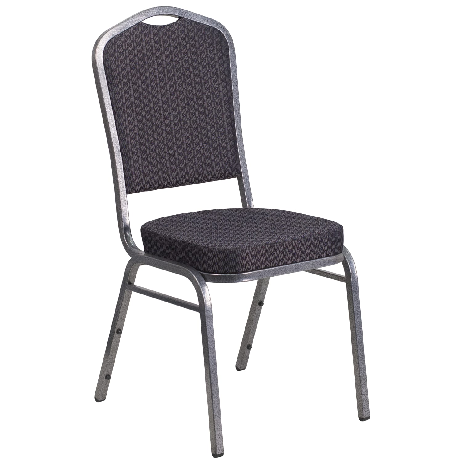 Flash Furniture HERCULES Fabric Crown-Back Stacking Banquet Chair, Black/Silver - Image 3