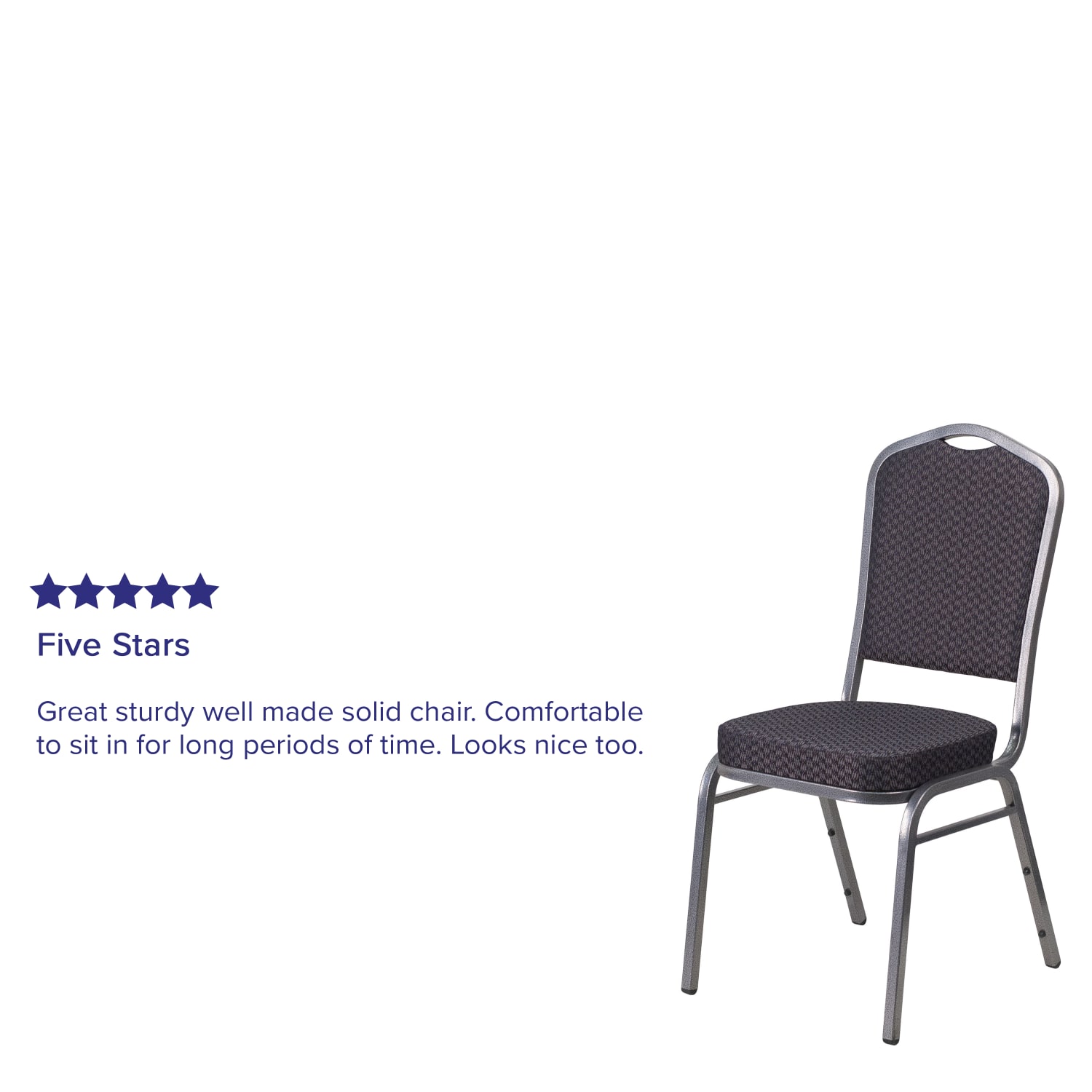 Flash Furniture HERCULES Fabric Crown-Back Stacking Banquet Chair, Black/Silver - Image 5
